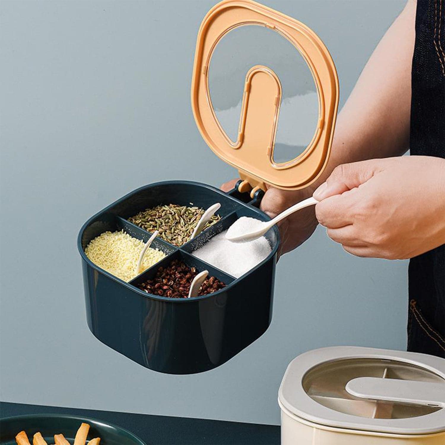 Four Grid Spice Storage Seasoning Box thumbnail 7