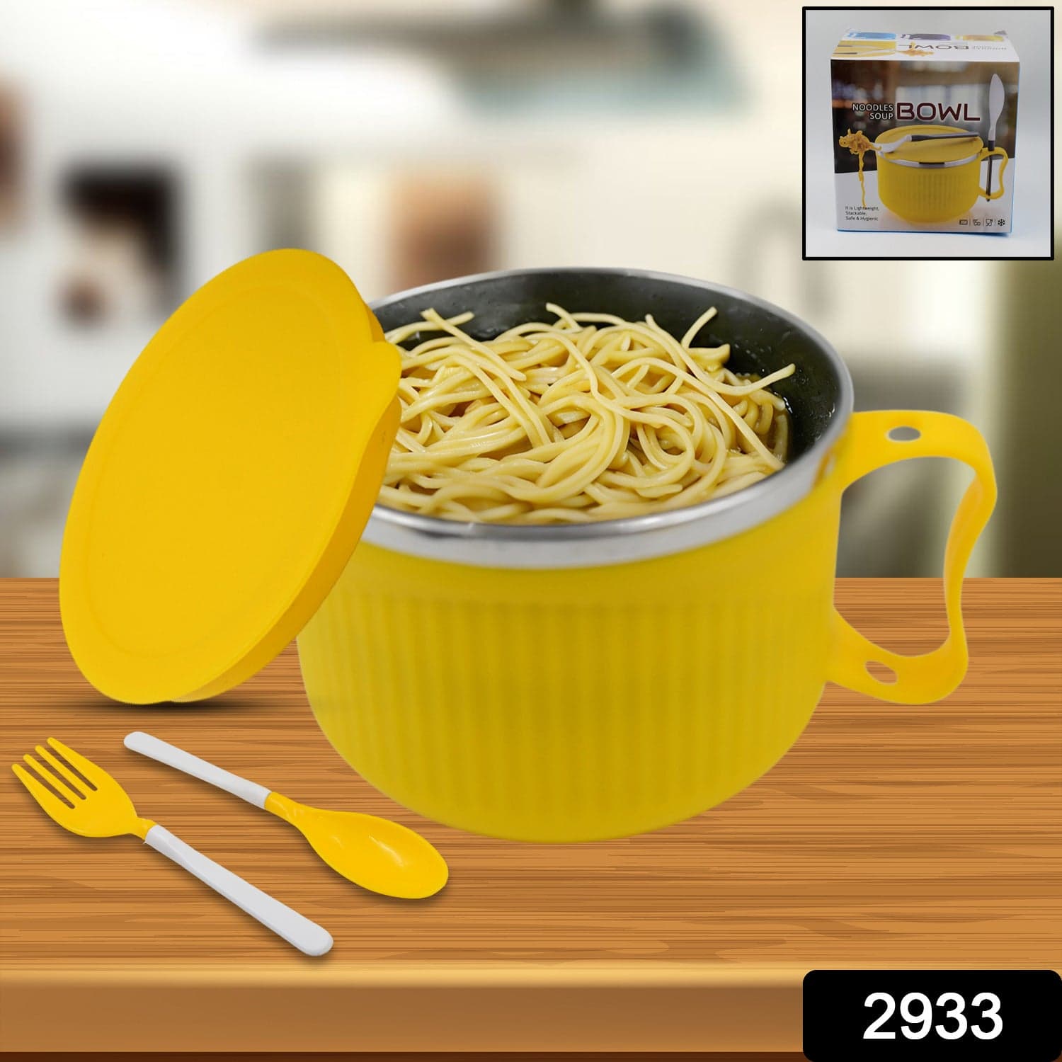 Safe Double-Layer Maggie Bowl With Lid & Handle Of Versatile Bowl For Cereals thumbnail 2