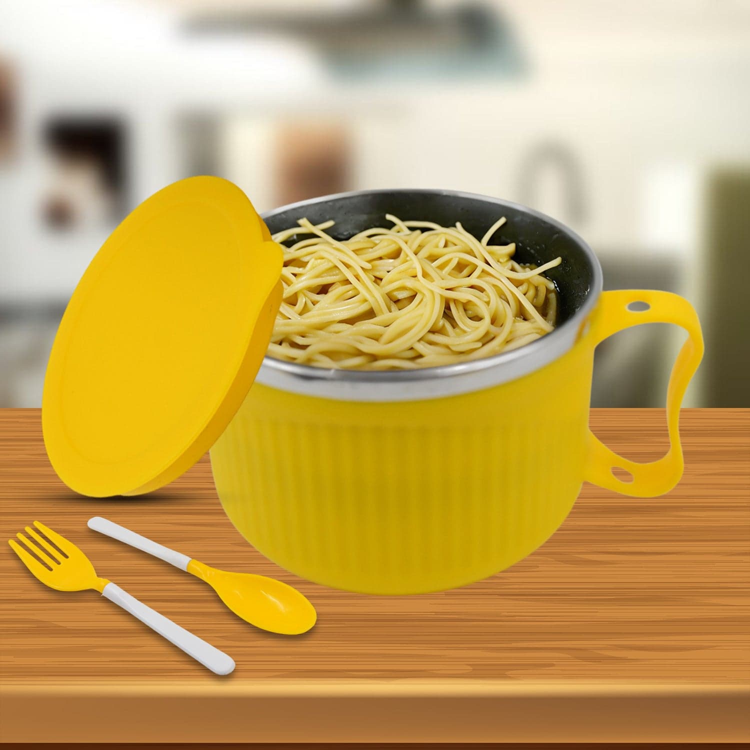 Safe Double-Layer Maggie Bowl With Lid & Handle Of Versatile Bowl For Cereals thumbnail 4
