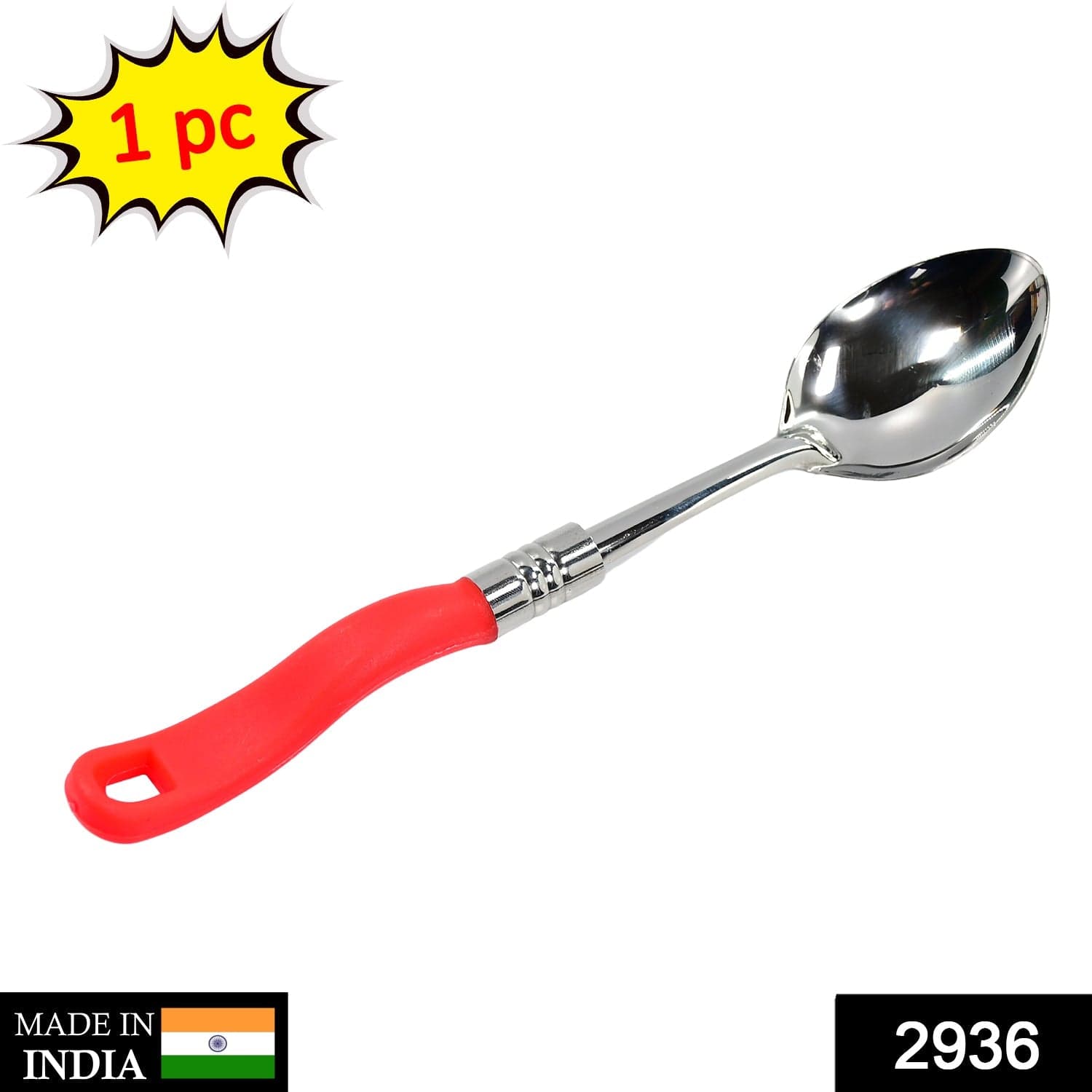 Stainless Steel Serving Spoon with plastic handle thumbnail 2