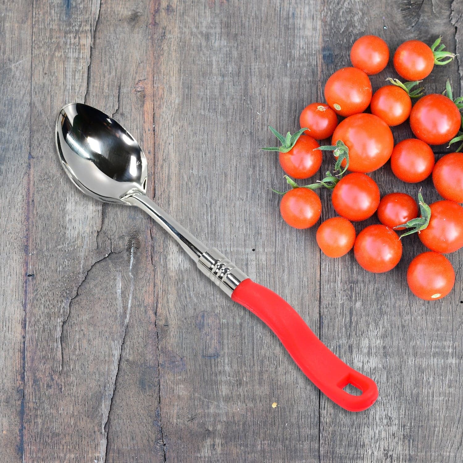 Stainless Steel Serving Spoon with plastic handle thumbnail 3
