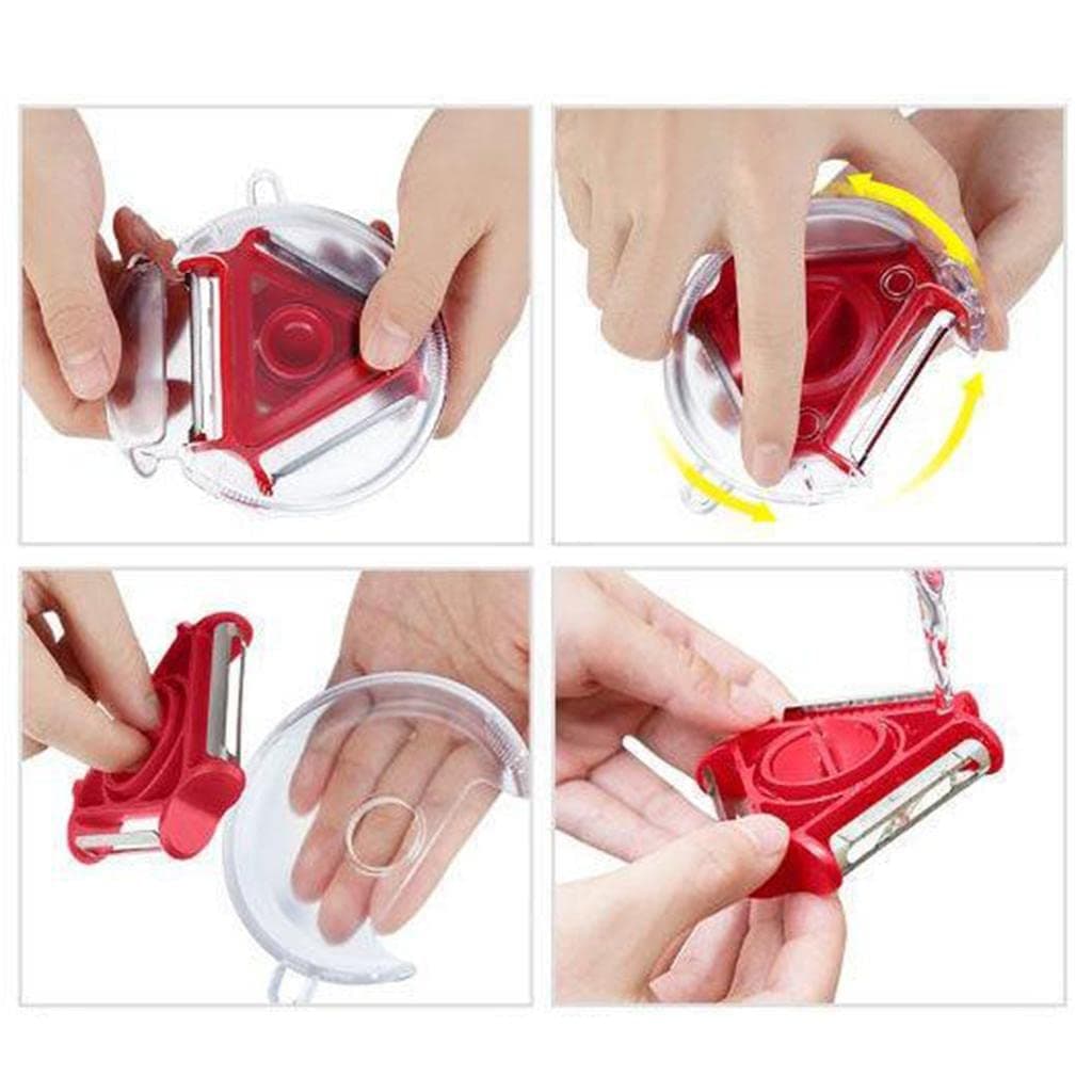 3 in 1 Multi Function Three Use Rotary Hanging Round Planer Peeler and Cutter Vegetable Slicer Kitchen Tools Kitchen Gadgets thumbnail 7