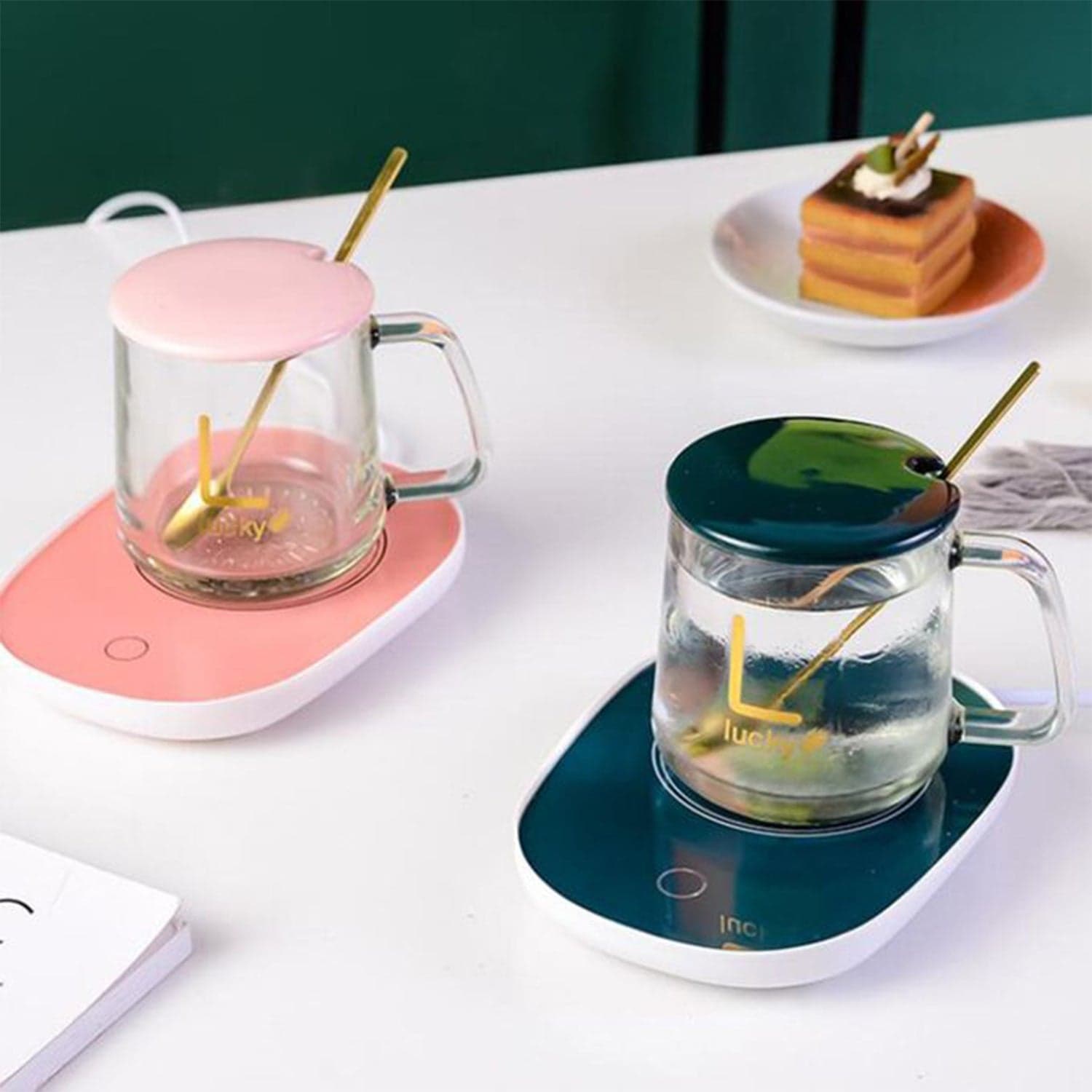 Coffee Mug Warmer For Having Coffee Along With The Warmer That Keeps It Hot. thumbnail 3