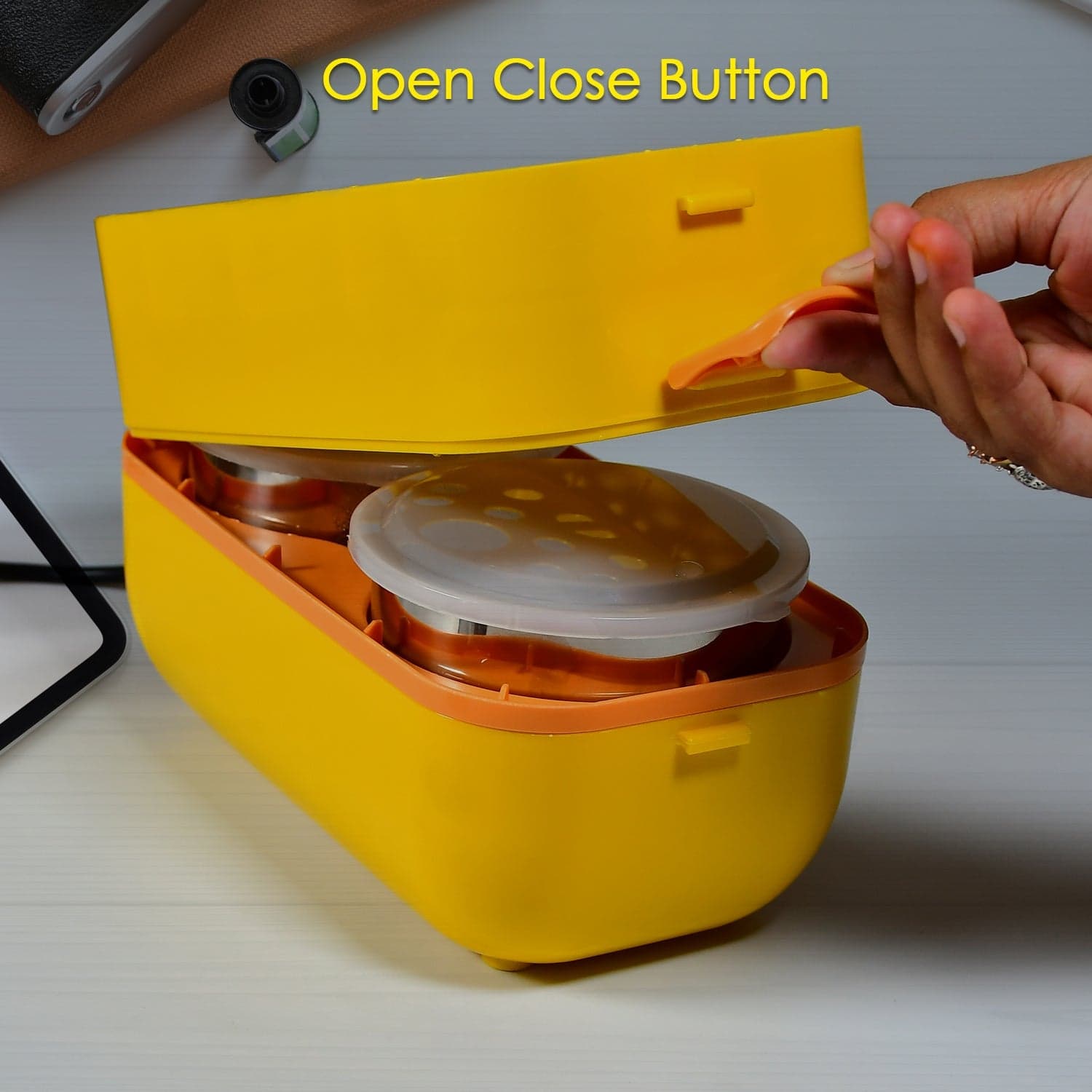 2Layer Electric Lunch Box For Office, Portable Lunch Warmer With Removable 4 Stainless Steel Container. thumbnail 6