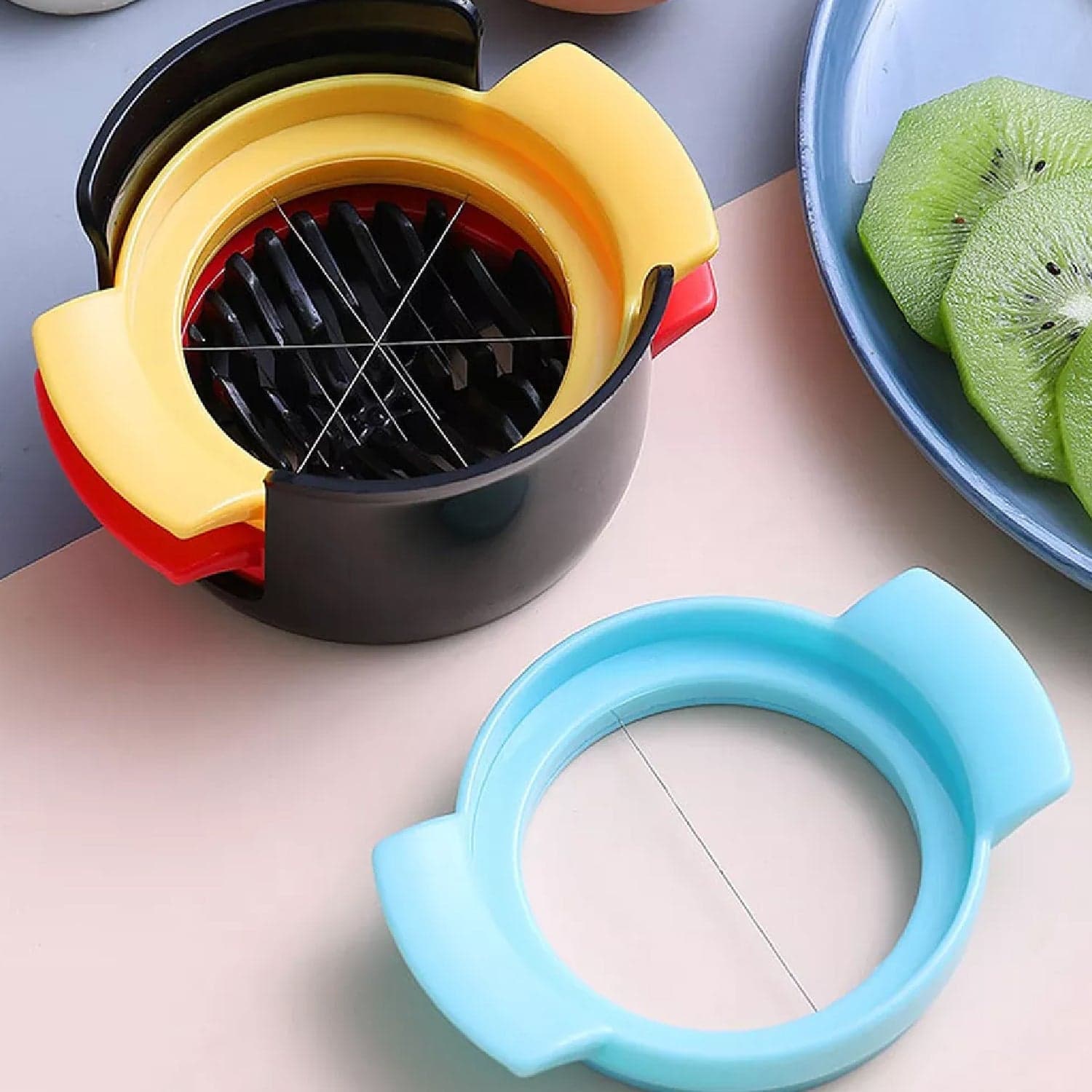Multifunctional 3-in-1 Egg Cutter - Stainless Steel Slicing Tool with Durable Wires thumbnail 4
