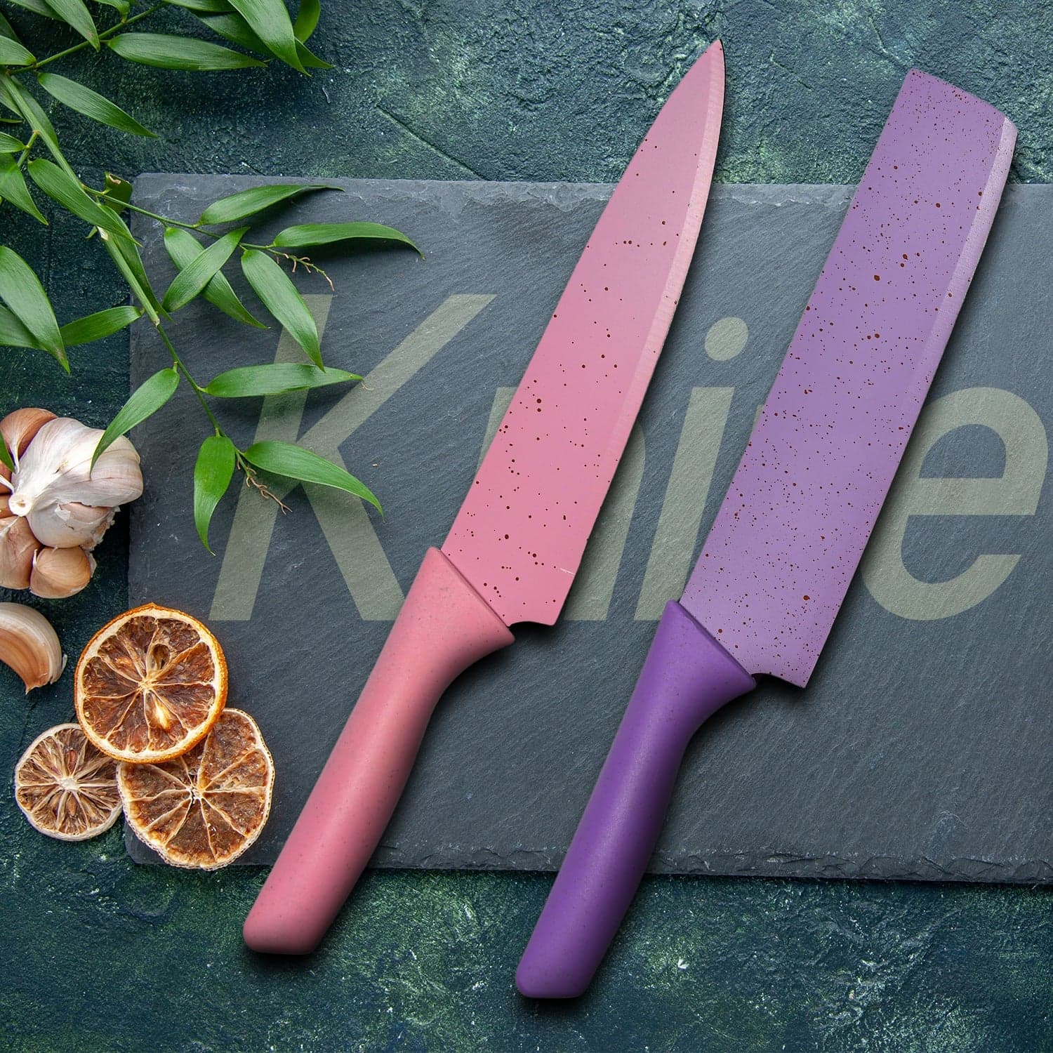 Colorful Chef Knife Set for Cutting (6 Pc, Non-Stick Steel) thumbnail 3