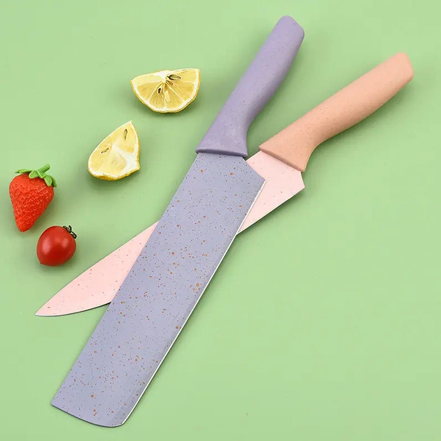 Colorful Chef Knife Set for Cutting (6 Pc, Non-Stick Steel) thumbnail 5