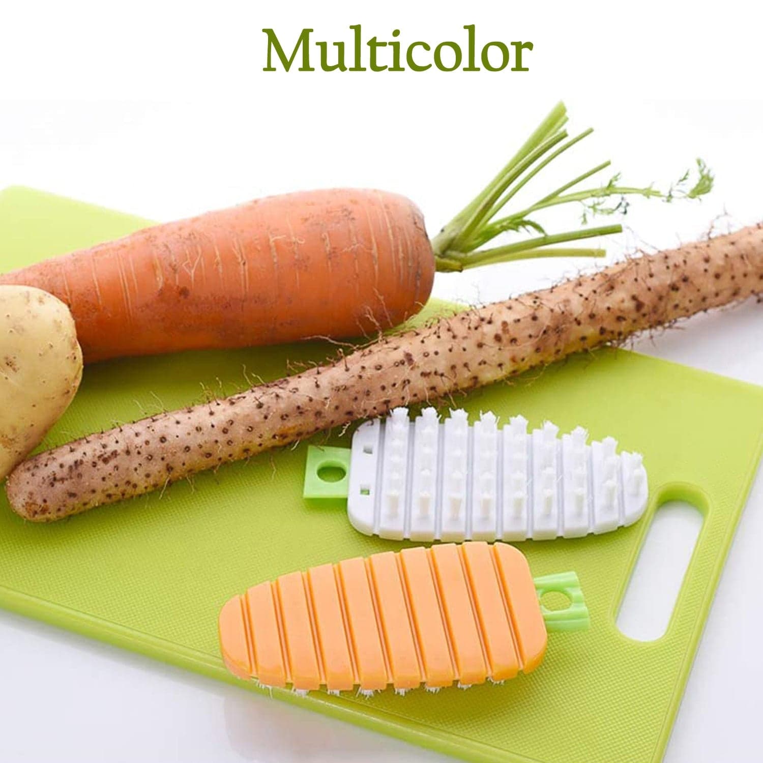 Carrot-Shaped Non-Toxic Vegetable Scrubbing Brush for Fruits & Veggies thumbnail 6