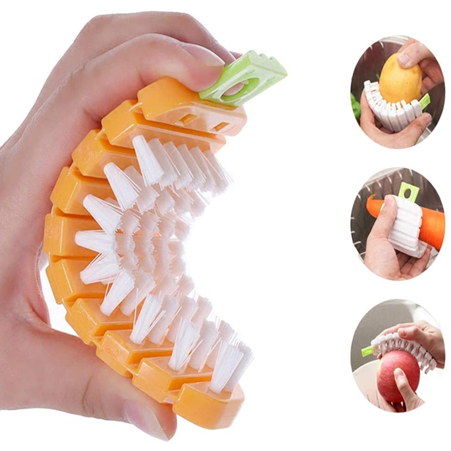 Carrot-Shaped Non-Toxic Vegetable Scrubbing Brush for Fruits & Veggies thumbnail 8