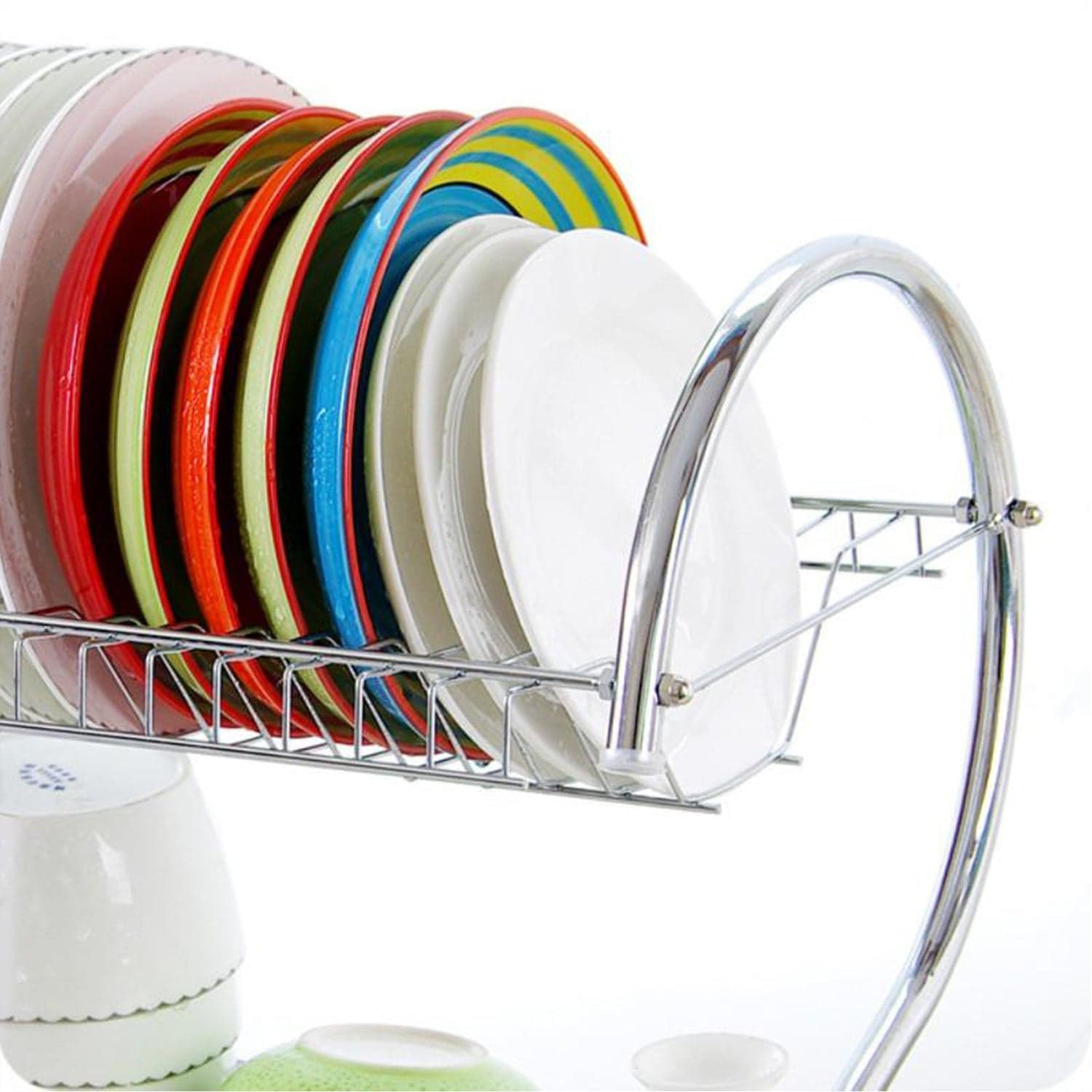 Stainless Steel 2 Layer Kitchen Dish Rack / Plate Cutlery Stand thumbnail 3