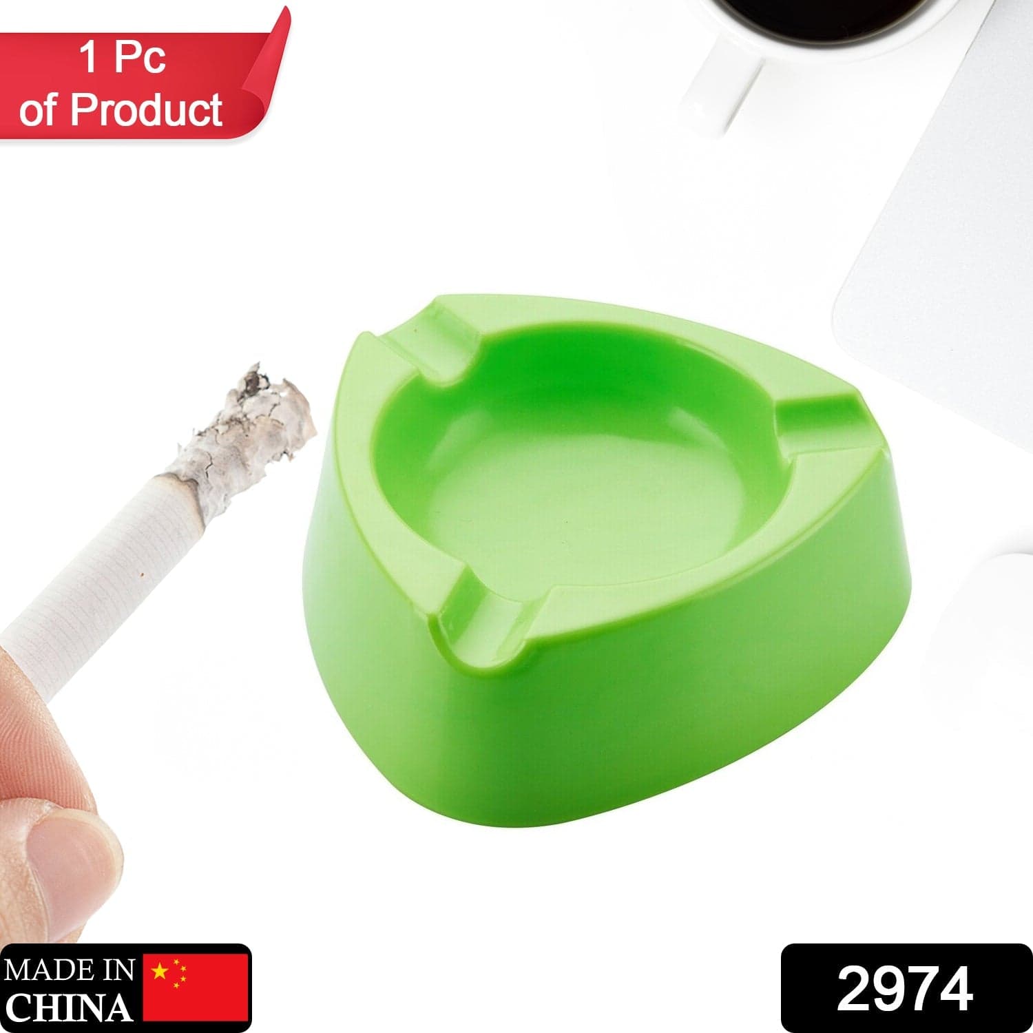 Melamine Cigarette Ashtray for Indoor & Outdoor Tabletop Decoration thumbnail 2