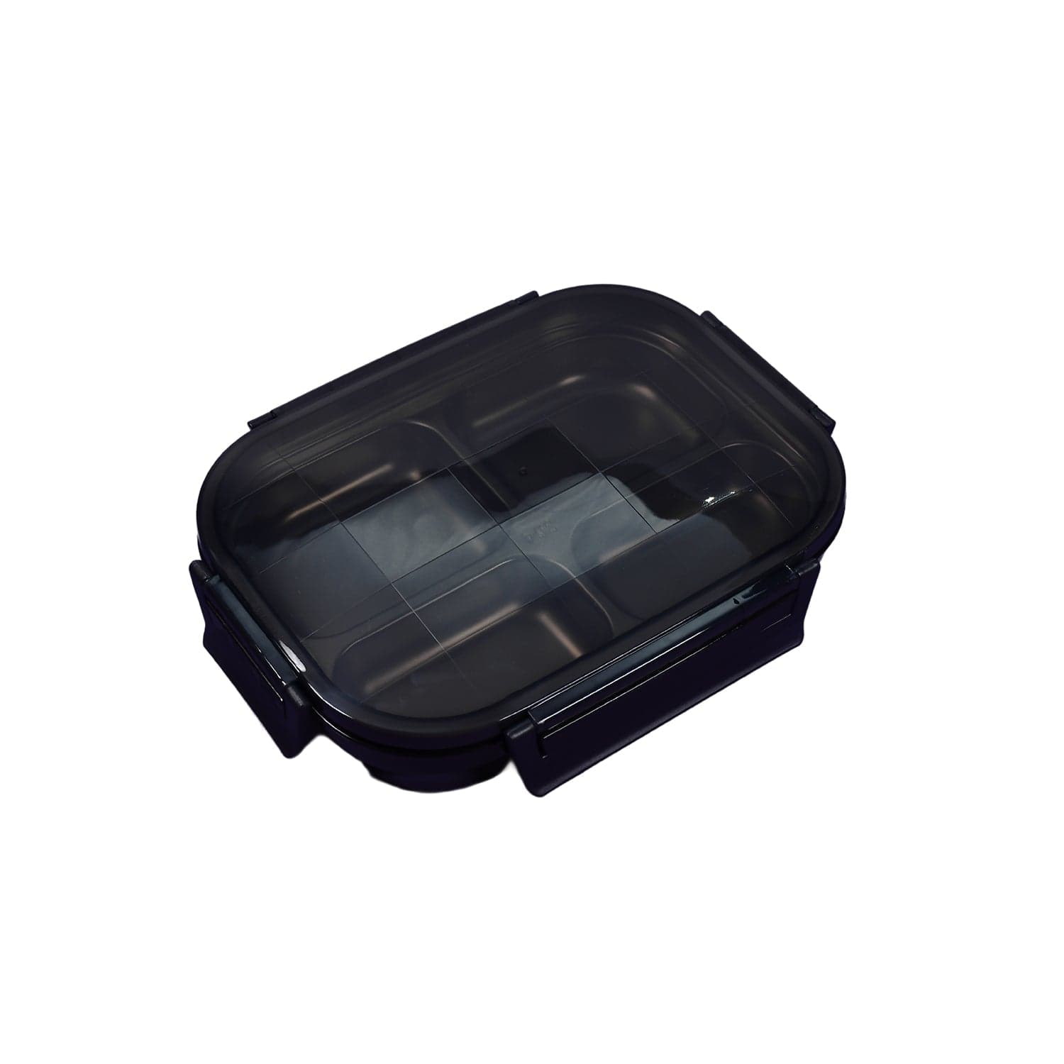 Black Transparent 4 Compartment Lunch Box For Kids And Adults ID-2979 thumbnail 4