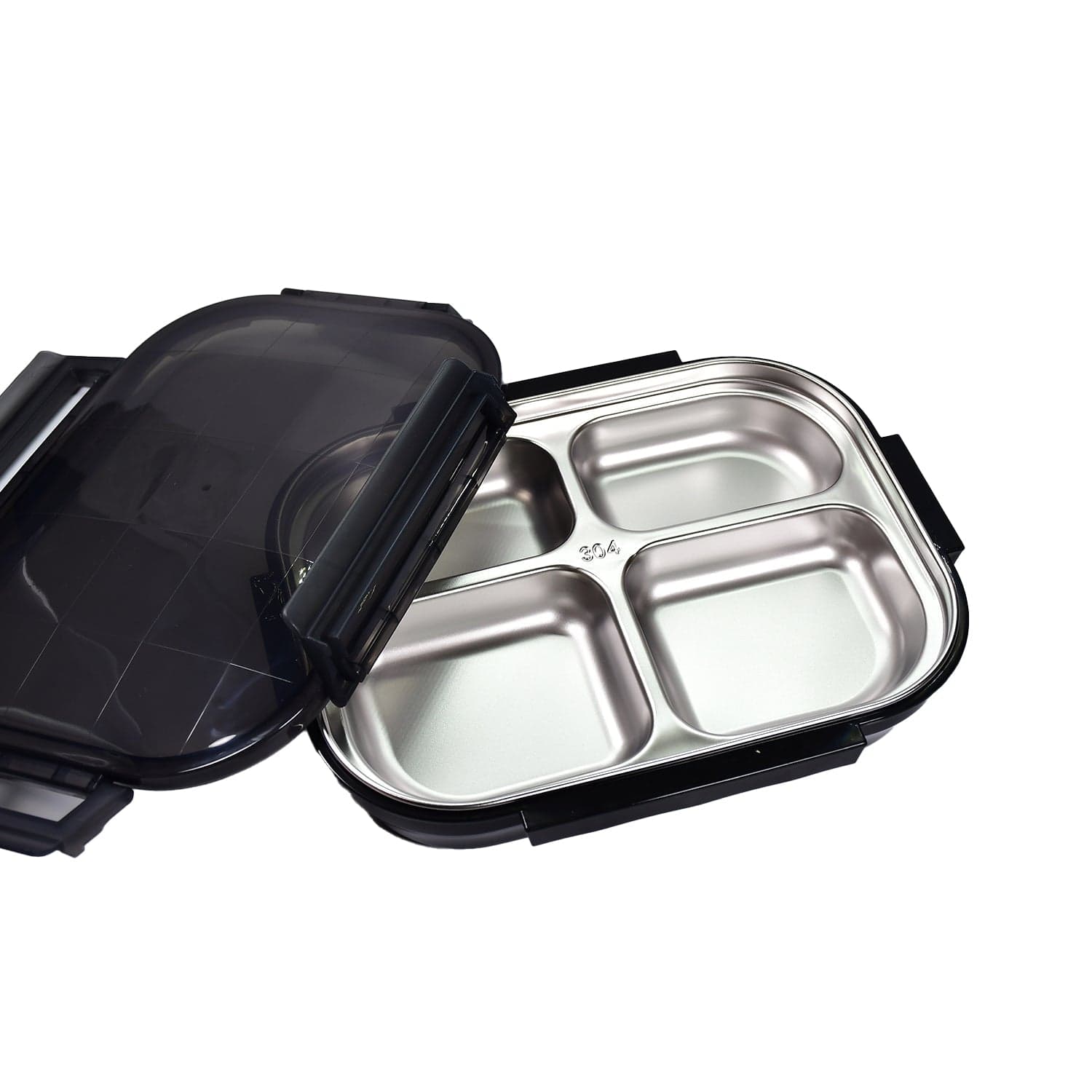 Black Transparent 4 Compartment Lunch Box For Kids And Adults ID-2979 thumbnail 8