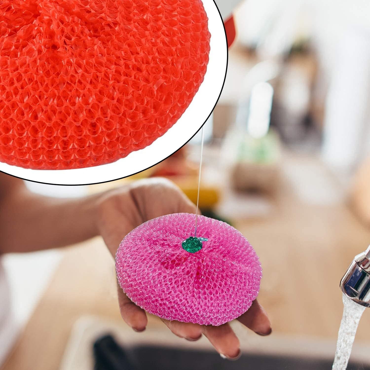 Plastic Scrubber Round Nylon Scrubbers (12Pcs Set) thumbnail 1