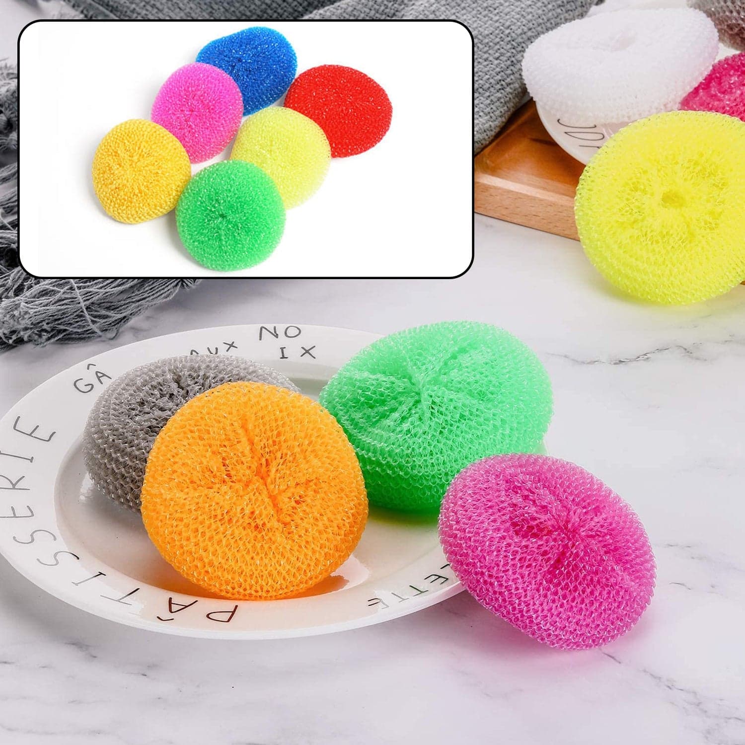 Plastic Scrubber Round Nylon Scrubbers (12Pcs Set) thumbnail 7