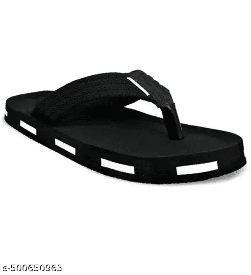 LIFEO New look with Trendy/Stylish/ Black and White Flip-Flops for Men – Comfortable Casual Wear for Indoor and Outdoor thumbnail 2