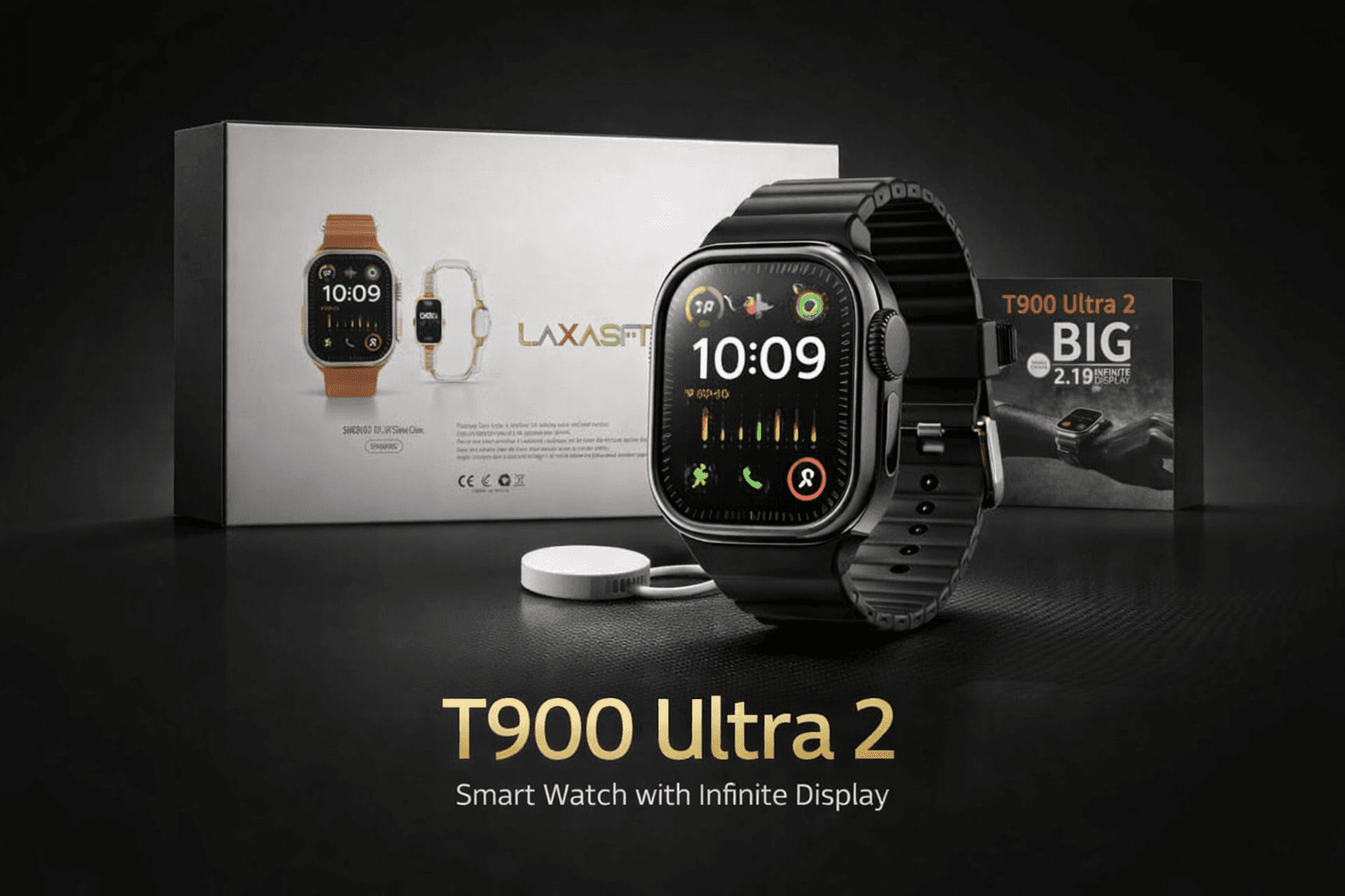LAXASFIT T900 Ultra 2 Smartwatch – Black | 2.19 Infinite Display thumbnail 3