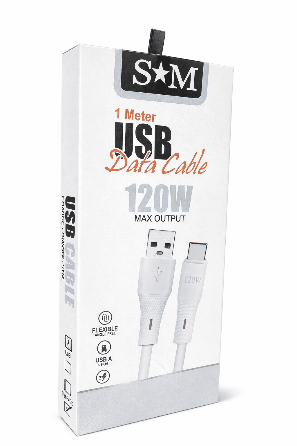 Premium USB Data Cable 1 Meter | 120W Fast Charging & High-Speed Data Transfer | Durable & Flexible Cable thumbnail 3