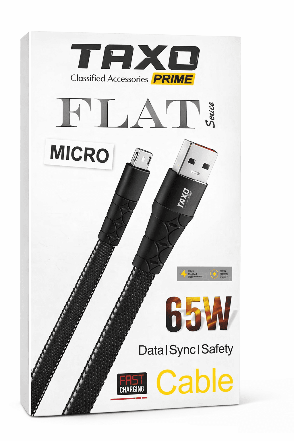 TAXO Prime Flat Series Micro USB I Data Cable | 65W Fast Charging & High-Speed Data Sync thumbnail 3