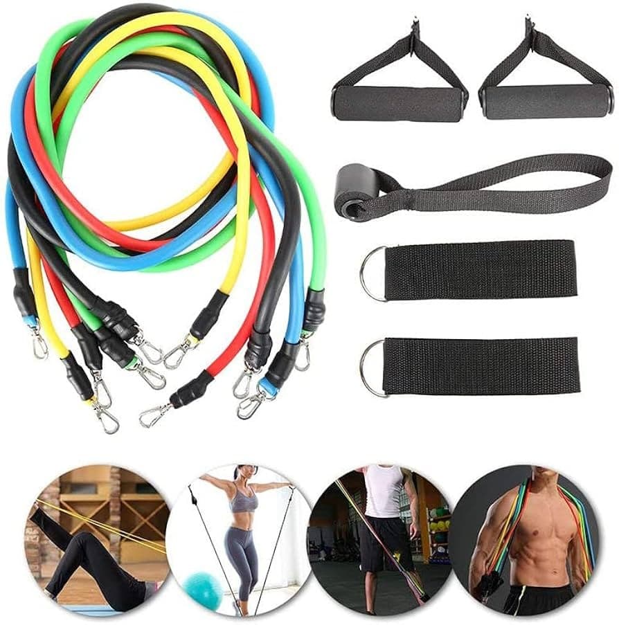 11-Piece Resistance Band Set With Handles & Accessories – Full Body Home Gym Workout Kit thumbnail 3