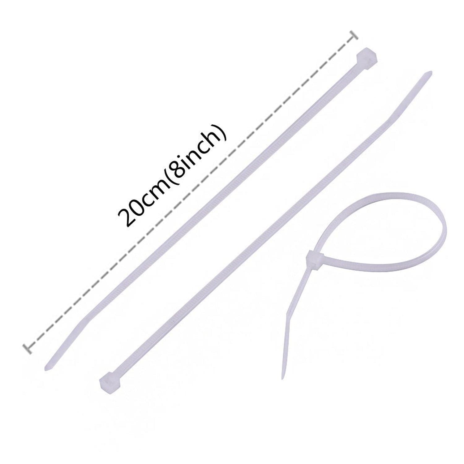 3.2X200 Mm Nylon Self Locking Cable Ties, Heavy Duty Strong Zip Wire Tie. Pack Of 100 - Black. thumbnail 3