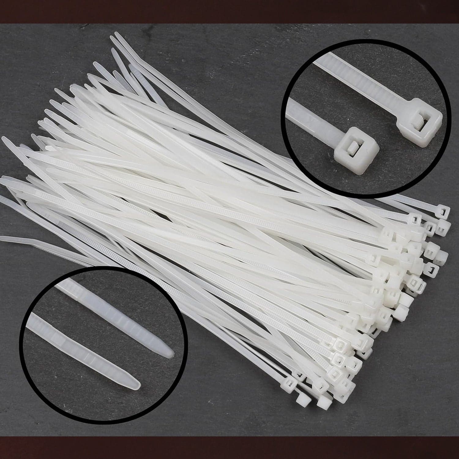 10Inch Nylon Self Locking Cable Ties, Heavy Duty Strong Zip Wire Tie. Pack of 100 - Black thumbnail 6