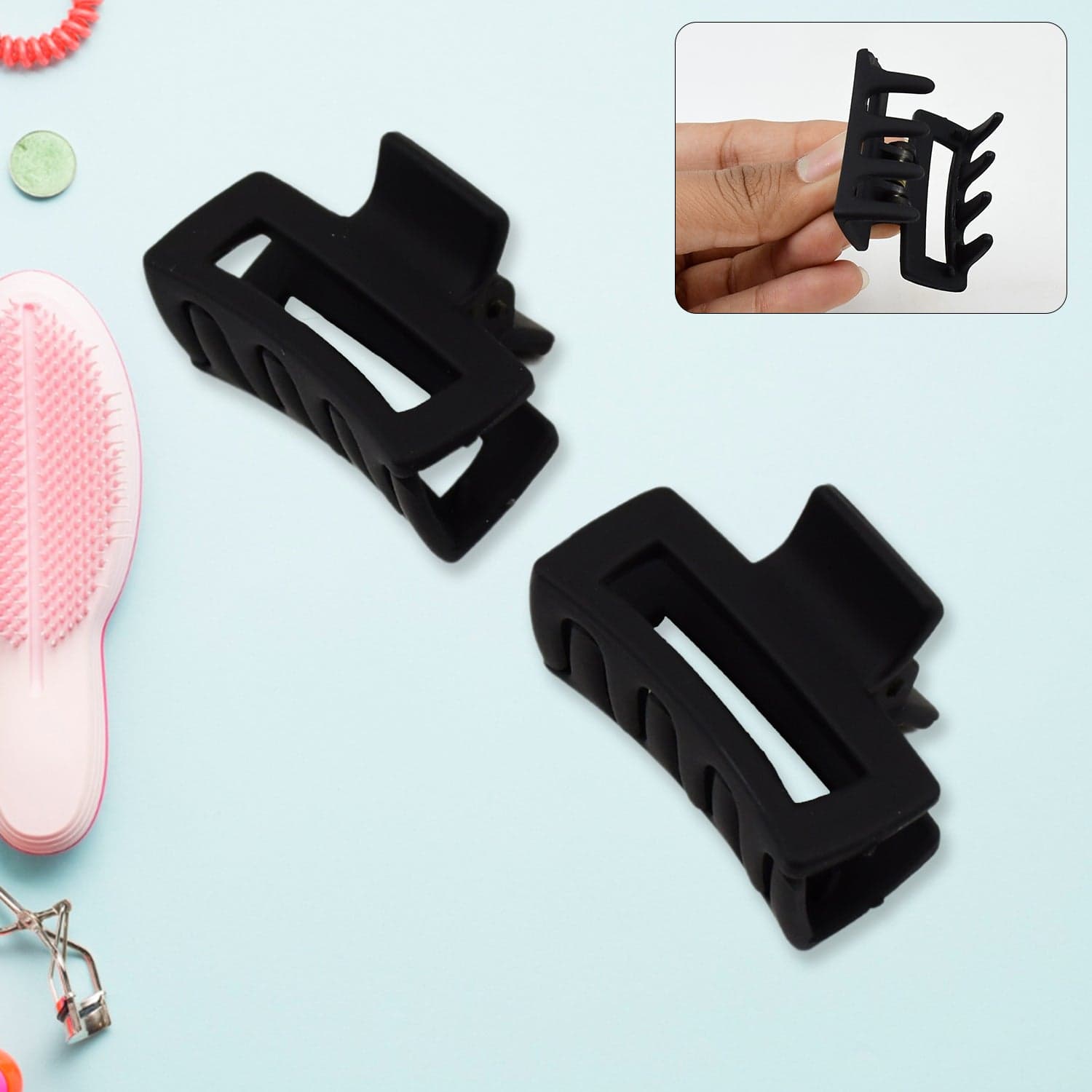 Matt Mini Hair Claw (2 Pc / Mix Colors), Hair accessories thumbnail 1