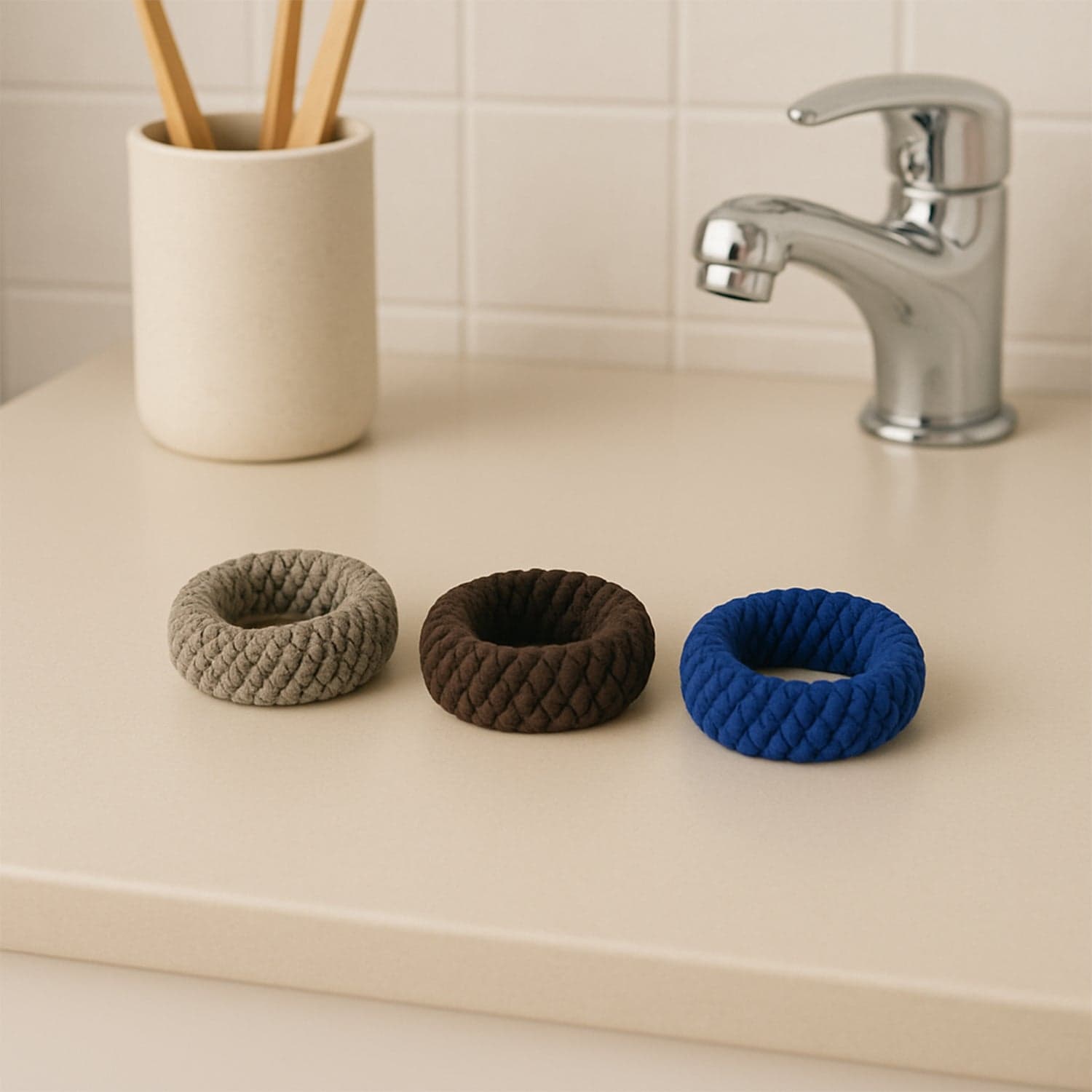 Tyre Shape Hair Rubber Bands Pack of 3 (Multicolour), Hair accessories thumbnail 5