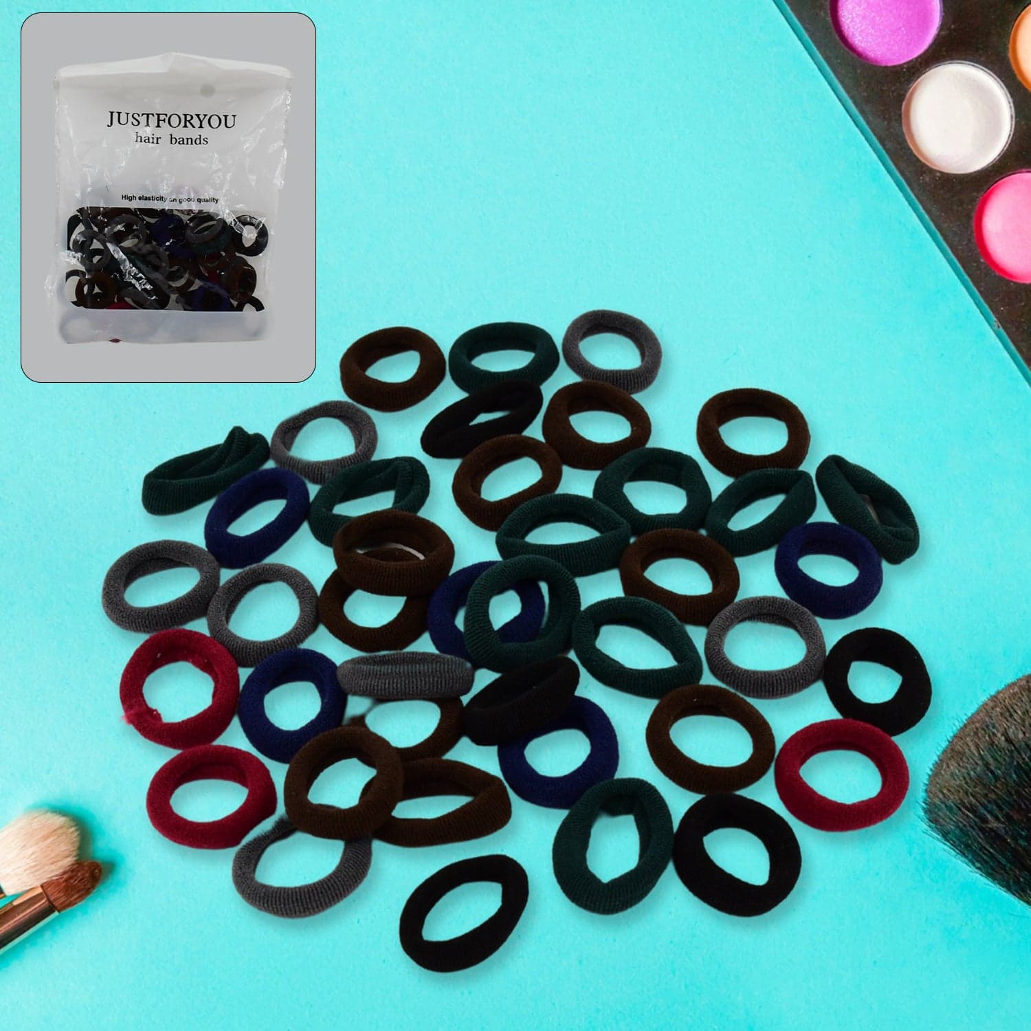 Small Ponytail Holder Bands For Hair Rubber Bands (Pack Of 50 / Multicolour) thumbnail 1