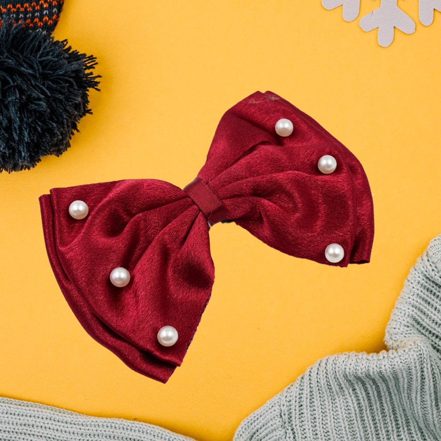 Hair Bow Knot Clip Suitable For Girls (1 Pc / Multicolour), Hair accessories thumbnail 4