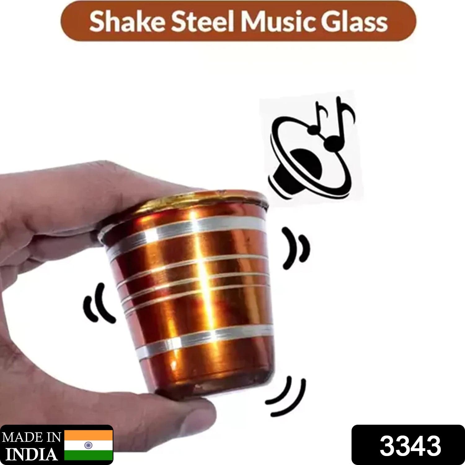 Stainless Steel Glass With Bell Sound For Kids Boys And Girls Glass Set Water/Juice Glass thumbnail 2