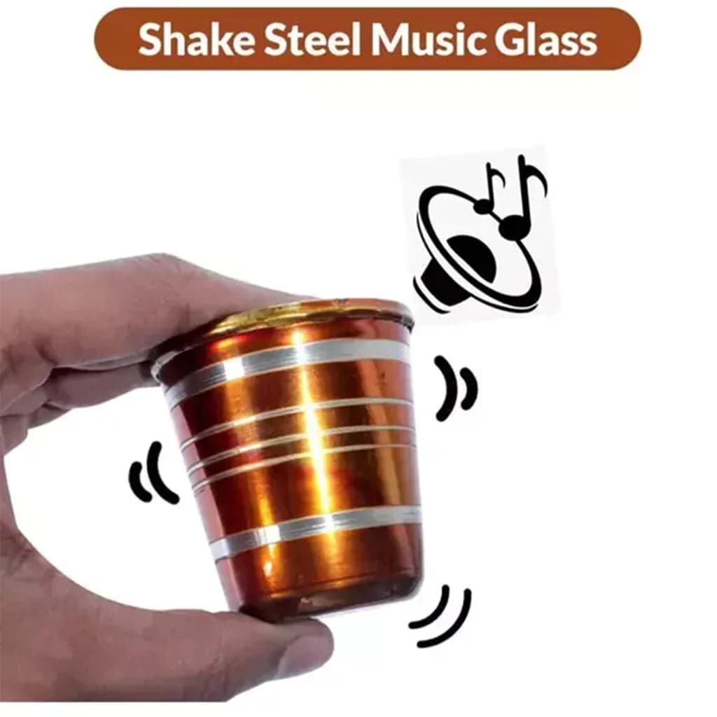 Stainless Steel Glass With Bell Sound For Kids Boys And Girls Glass Set Water/Juice Glass thumbnail 3