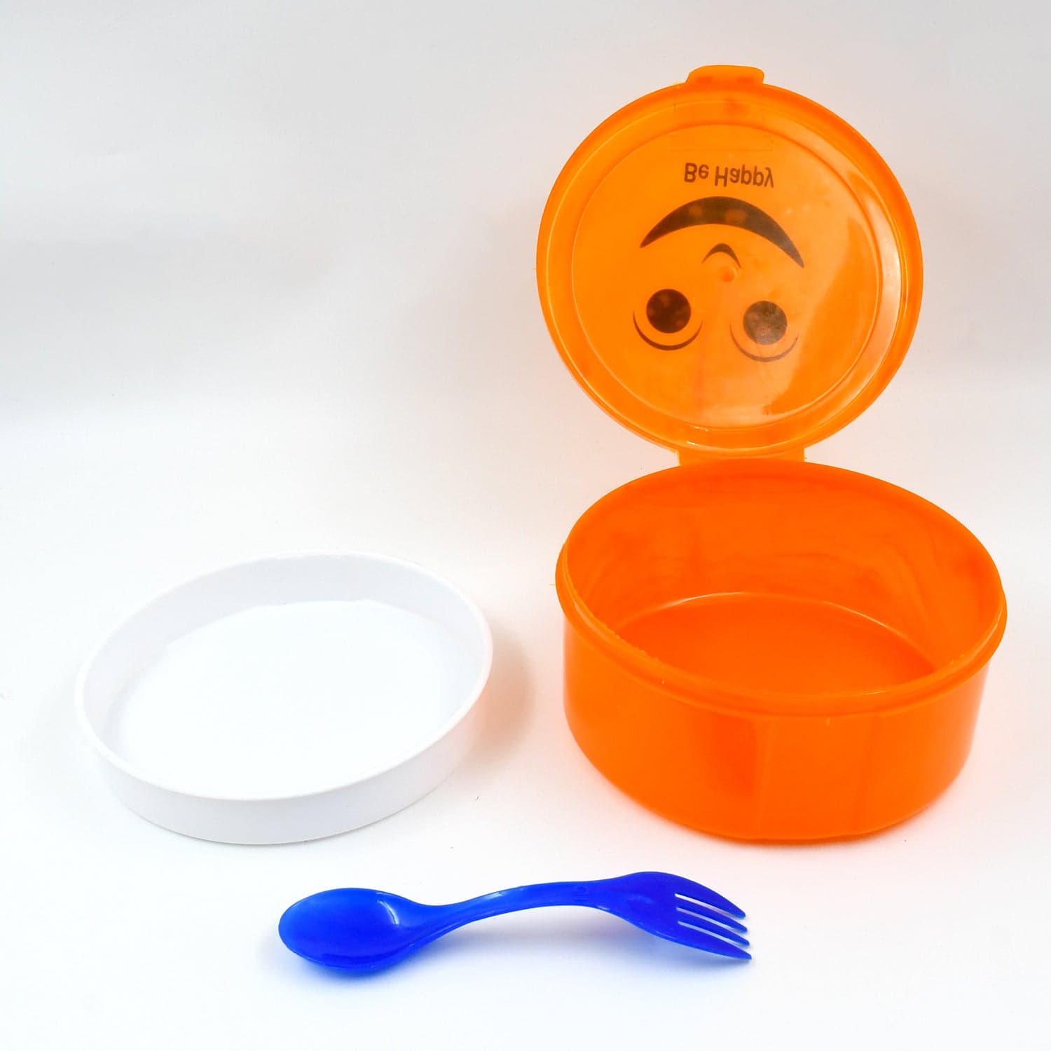 Smily Plastic lunch box, Small Box With 2in1 Spoon pack of 1 thumbnail 5