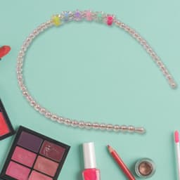 Hair Accessories Metal Handmade Colorful Beads With Pearls Fancy Party Hairband (1 Pc / Mix Design)