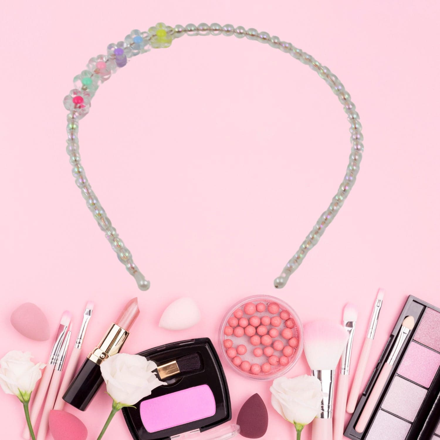 Hair Accessories Metal Handmade Colorful Beads With Pearls Fancy Party Hairband (1 Pc / Mix Design) thumbnail 6