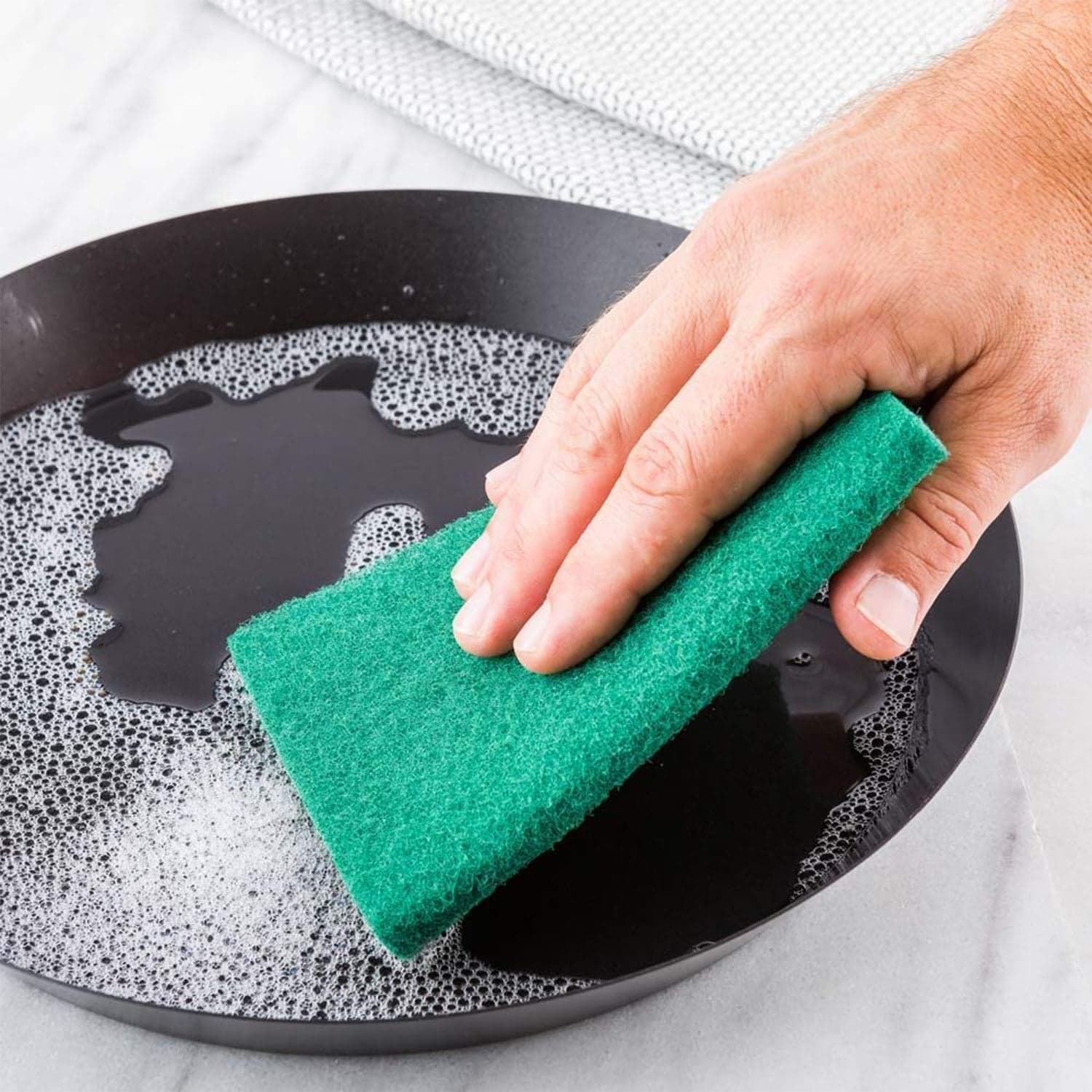 Scrub Sponge Cleaning Pads Aqua Green 10PCS thumbnail 1