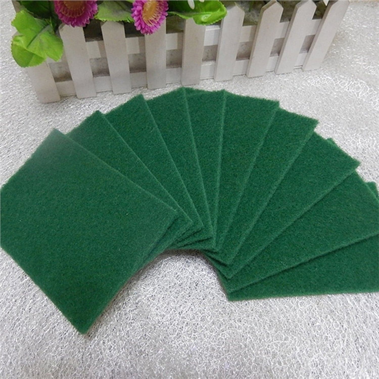 Scrub Sponge Cleaning Pads Aqua Green 10PCS thumbnail 3