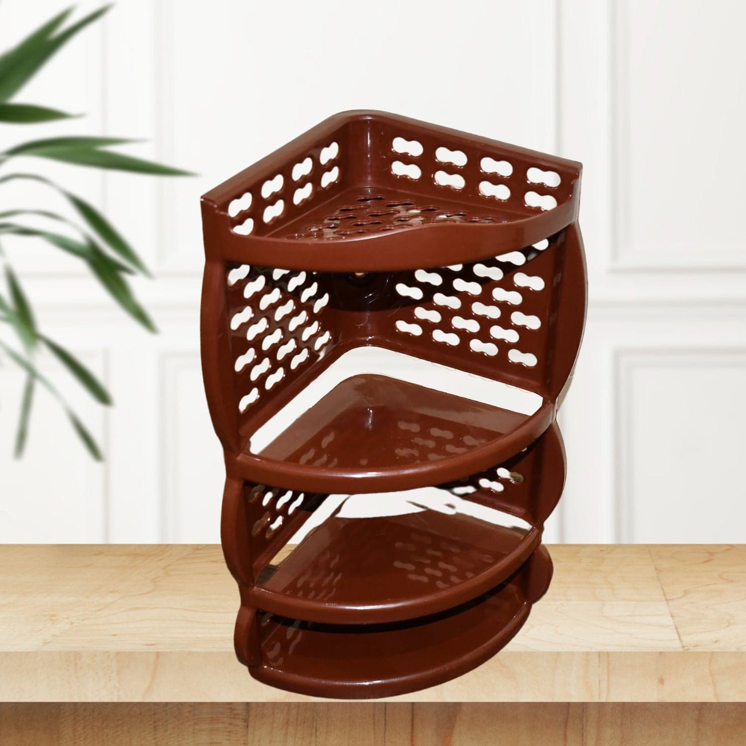 Multi Purpose Plastic Corner Rack a Stylish Storage Shelf for Kitchen / Living Room / Bathroom (1 Pc / 3 Layer ) thumbnail 5