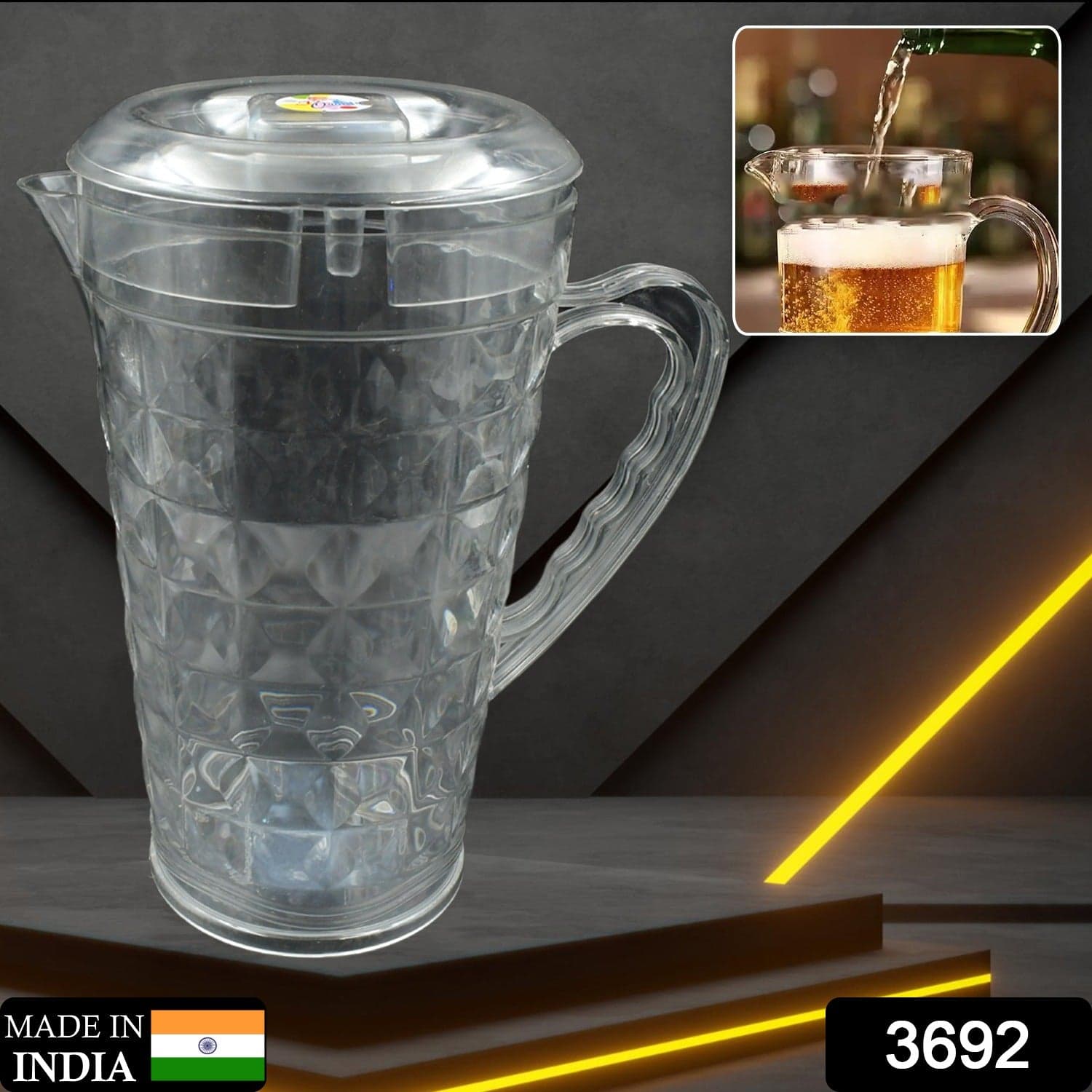 Mocktail Pet Jug Plastic Jug With Lid thumbnail 2