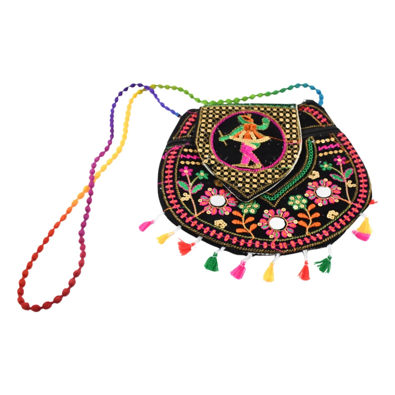 9 inch Handcrafted Cotton Embroidered Shoulder Bag for Girls & women (1 Pc) thumbnail 3