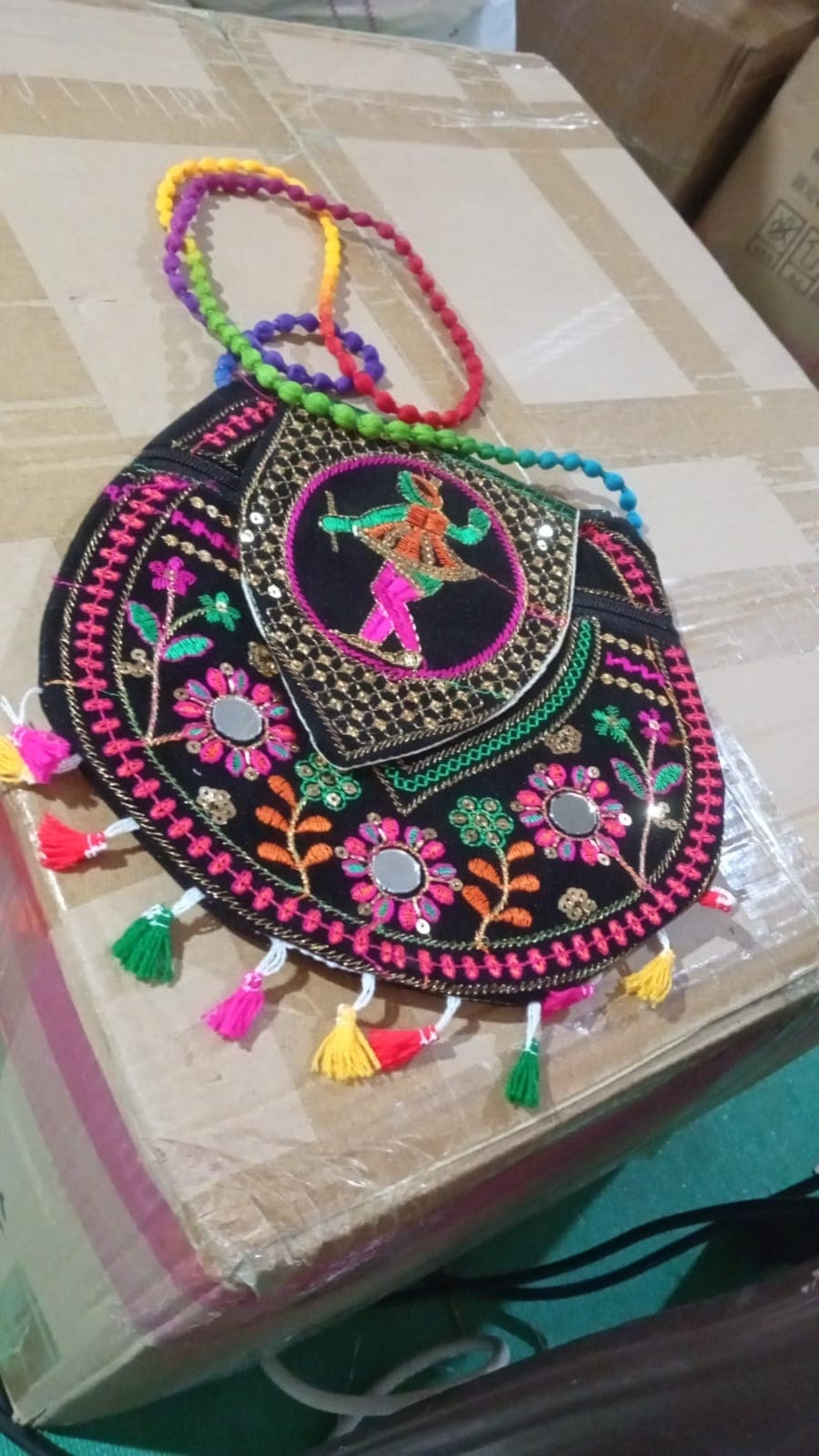9 inch Handcrafted Cotton Embroidered Shoulder Bag for Girls & women (1 Pc) thumbnail 7