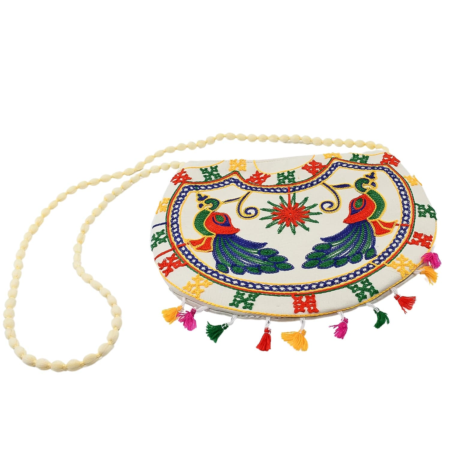 11 inch Handcrafted Cotton Embroidered Shoulder Bag for Girls & women (1 Pc) thumbnail 3