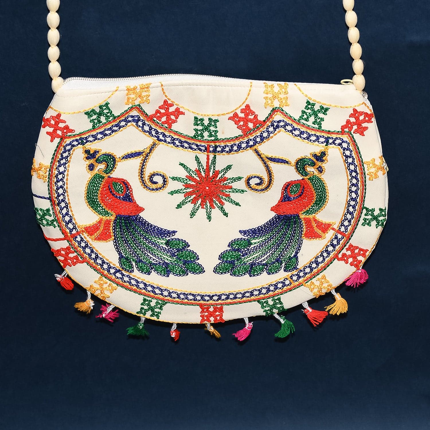 11 inch Handcrafted Cotton Embroidered Shoulder Bag for Girls & women (1 Pc) thumbnail 5