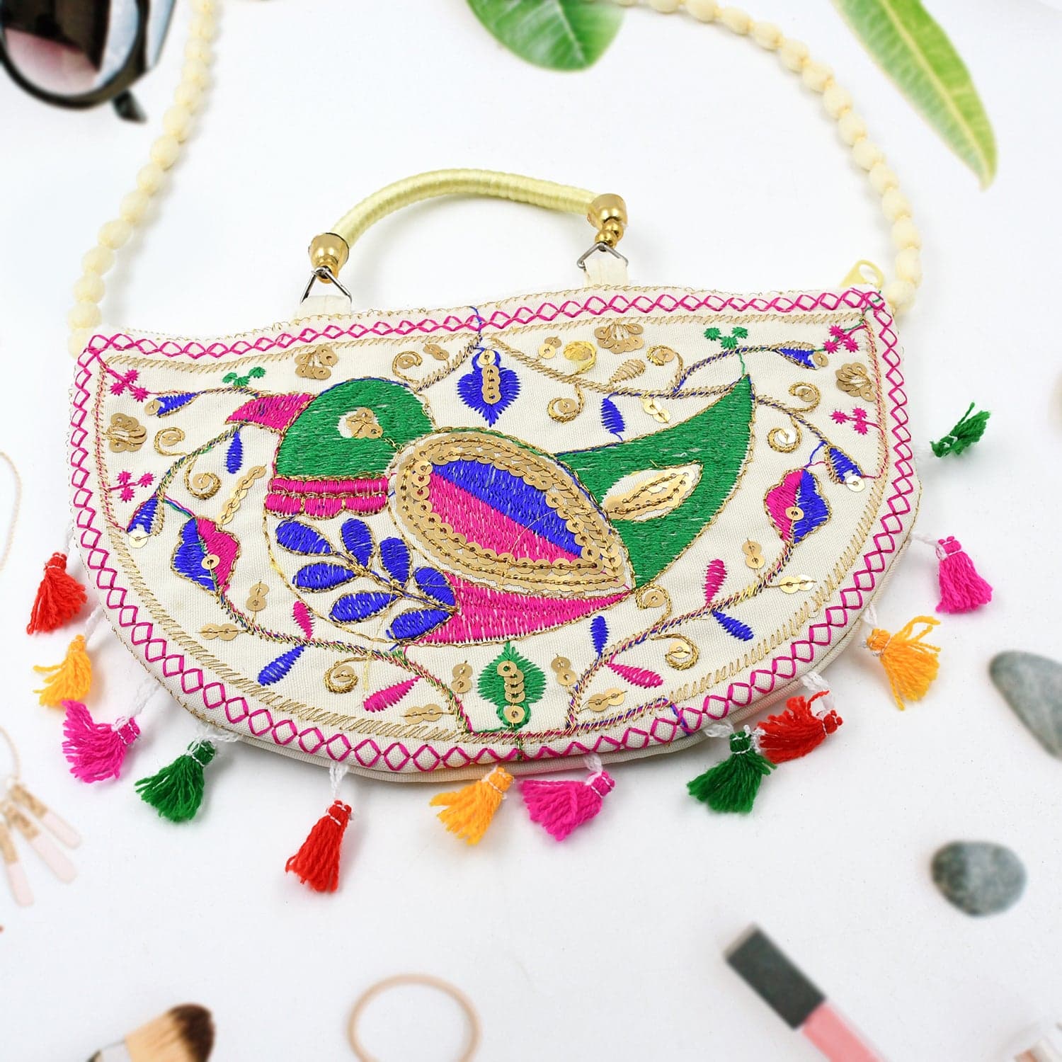 Traditional handbag, Rajasthani Jaipuri Cotton Bag (1 Pc) thumbnail 4