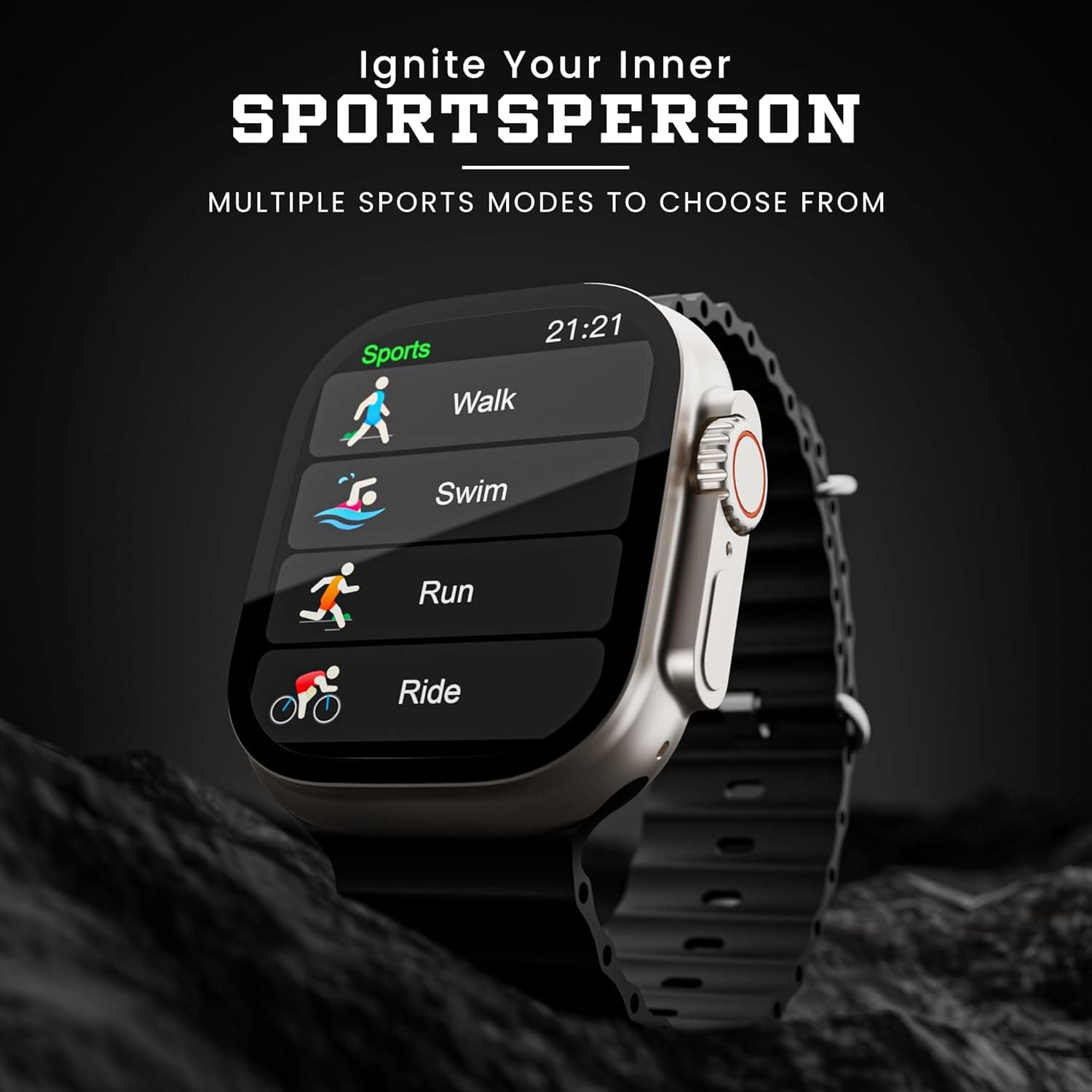 LAXASFIT T900 Ultra 2 Smartwatch – Black | 2.19 Infinite Display thumbnail 4