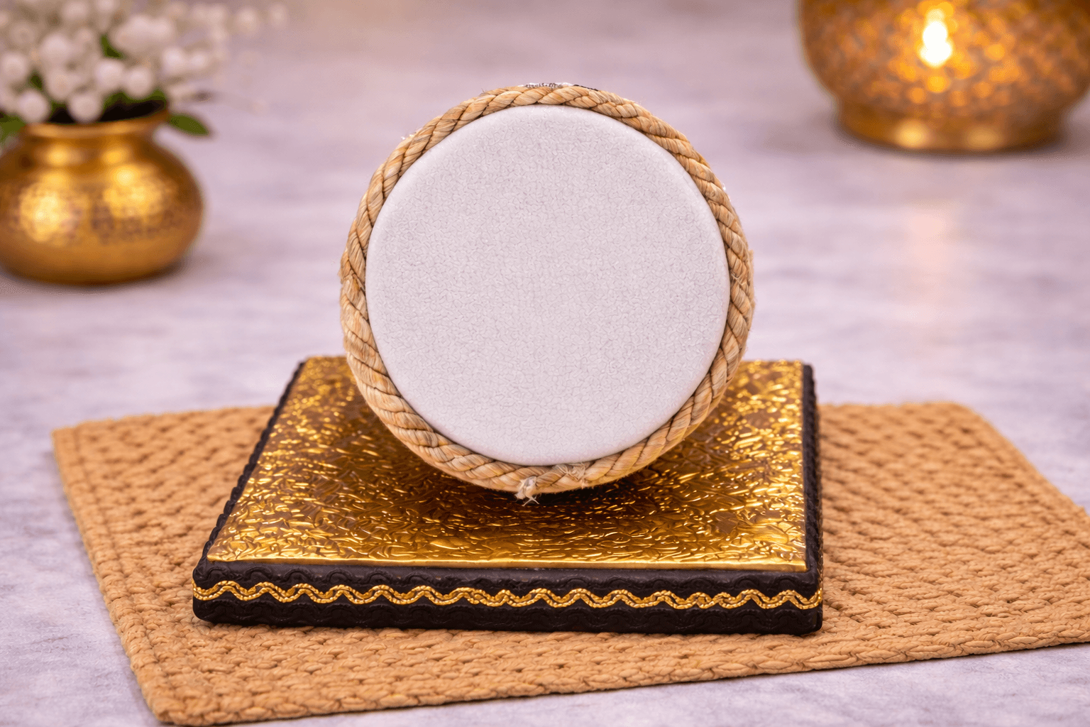 Miniature Tabla Decorative Showpiece Wooden Indian Musical Instrument For Home Office Table Decor thumbnail 4