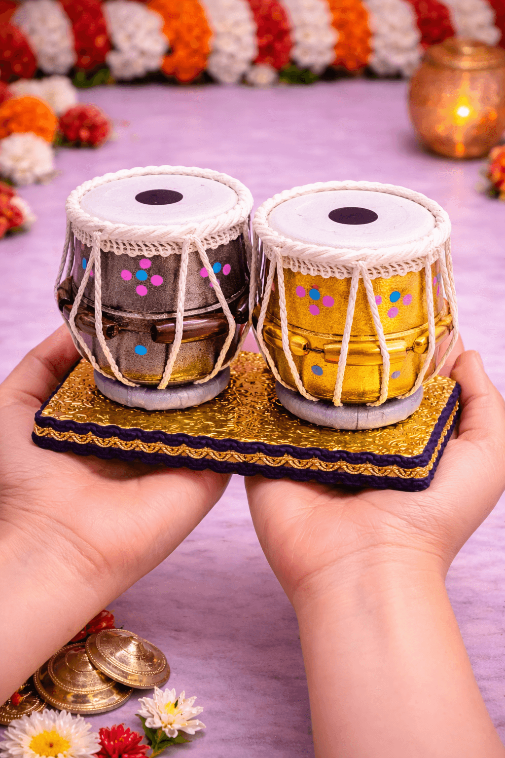 Handcrafted Miniature Tabla Set Showpiece thumbnail 4