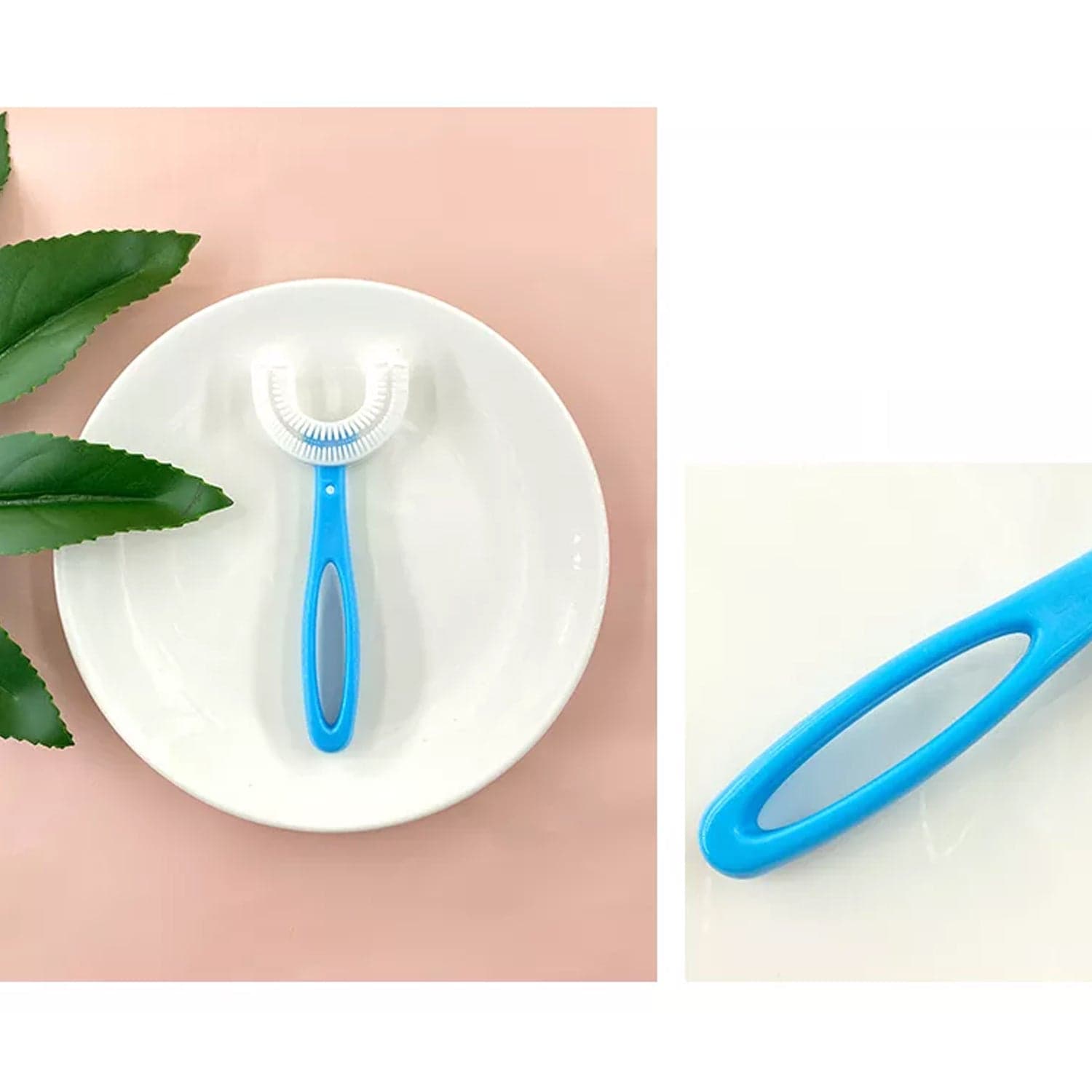U-Shaped Toothbrush for Kids Manual Whitening Toothbrush Silicone Brush Head for Kids Children Infant Toothbrush For 2-6 Years thumbnail 1