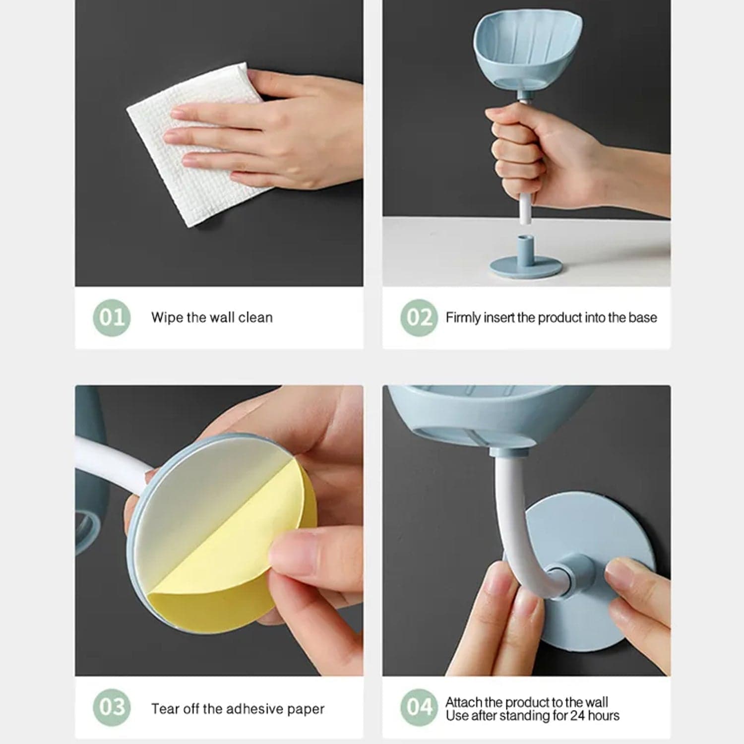 Soap Dish Wall Mounted Soap Adjustable Removable Soap Holder thumbnail 4
