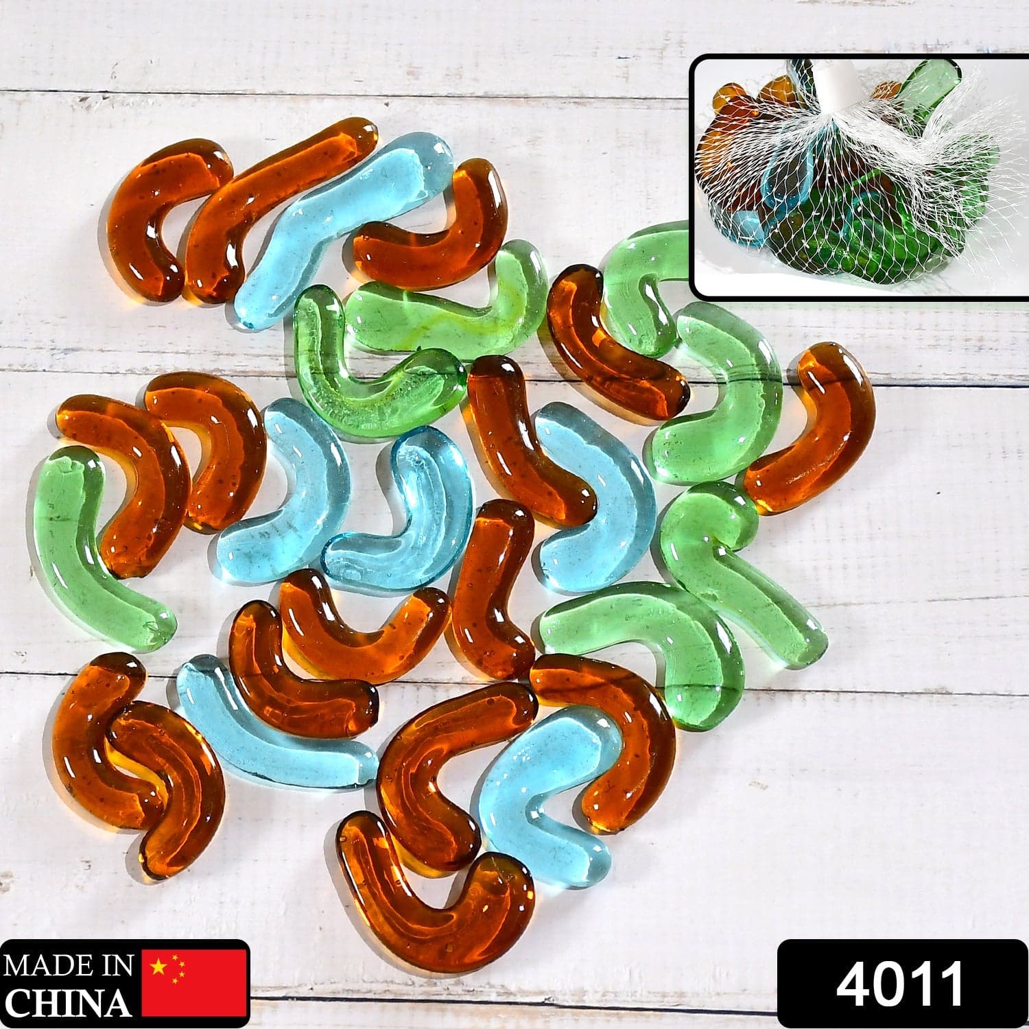 Glass Gem Stone, Flat Round Marbles Pebbles For Vase Fillers, Attractive Pebbles For Aquarium Fish Tank ID 4011 thumbnail 2